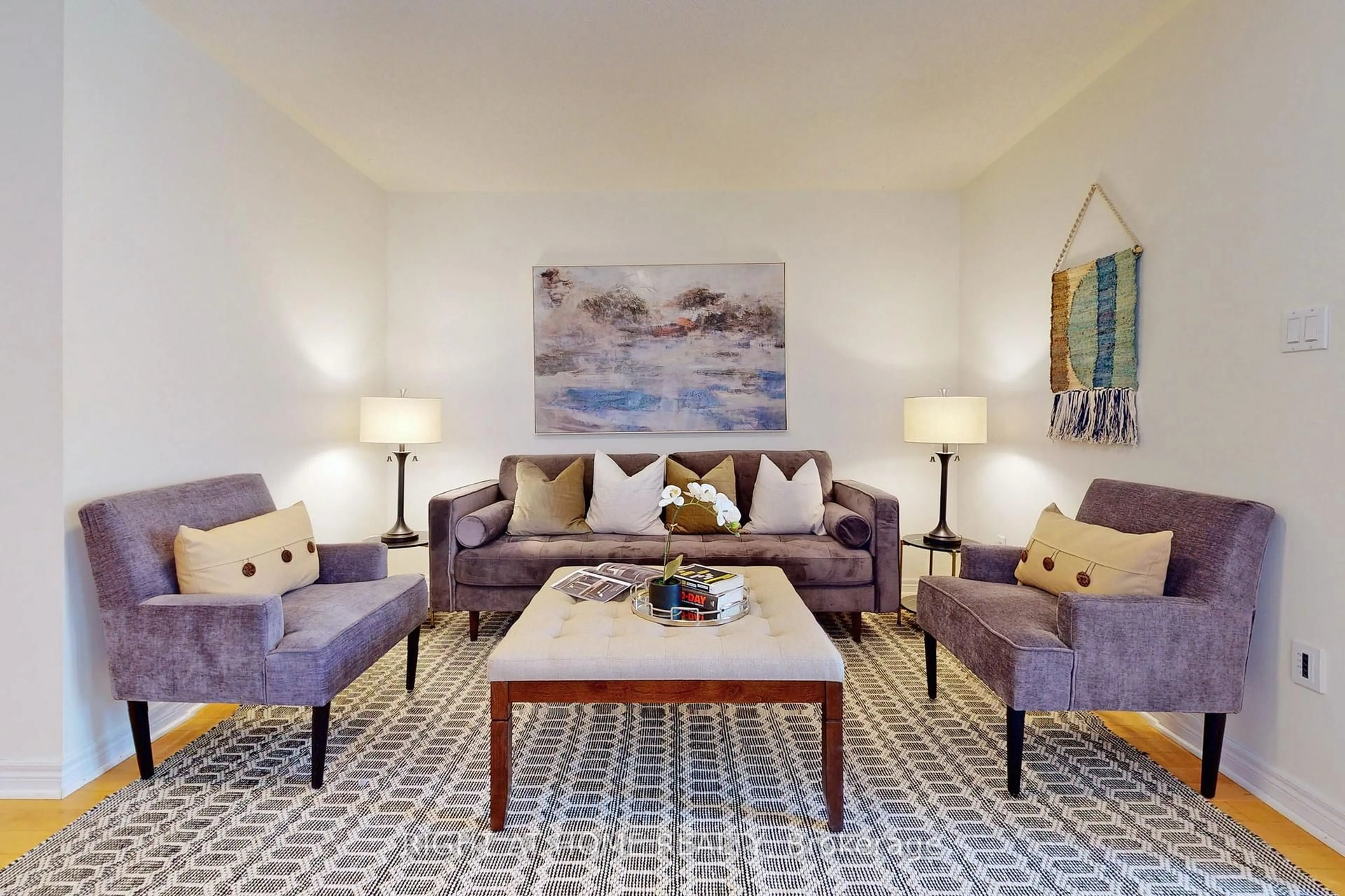 Living room with furniture, carpet floor for 1046 Windbrook Grve, Mississauga Ontario L5V 2N7