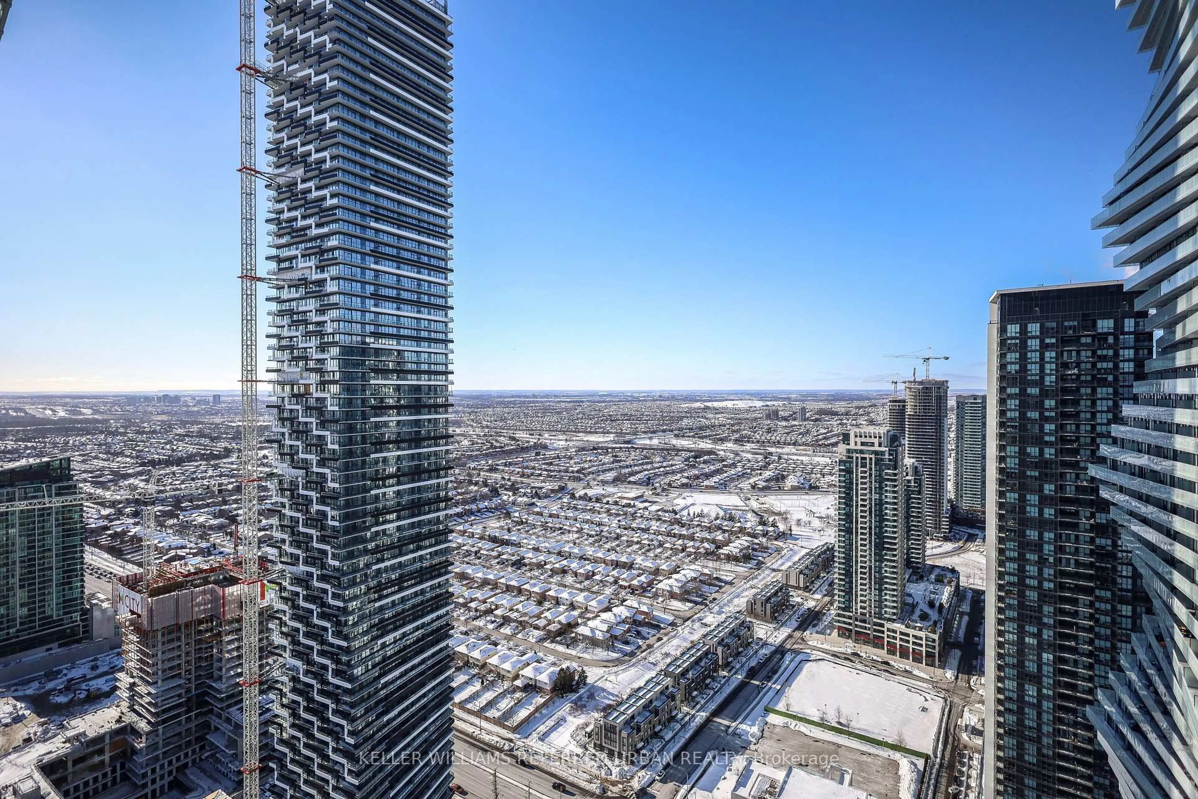 A pic from outside/outdoor area/front of a property/back of a property/a pic from drone, city buildings view from balcony for 3883 Quartz Rd #4311, Mississauga Ontario L5B 0M4