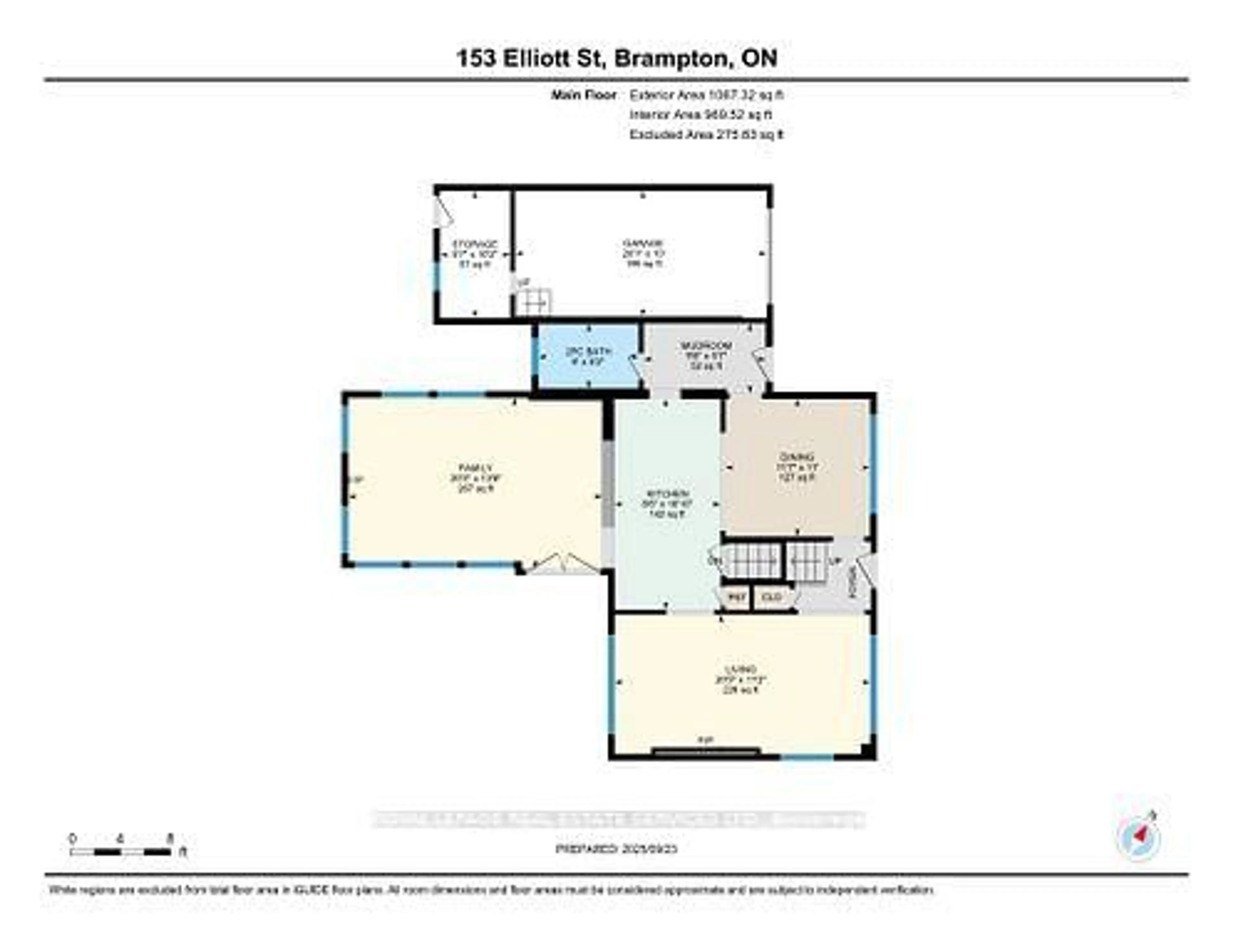 Floor plan for 153 Elliott St, Brampton Ontario L6Y 1W7