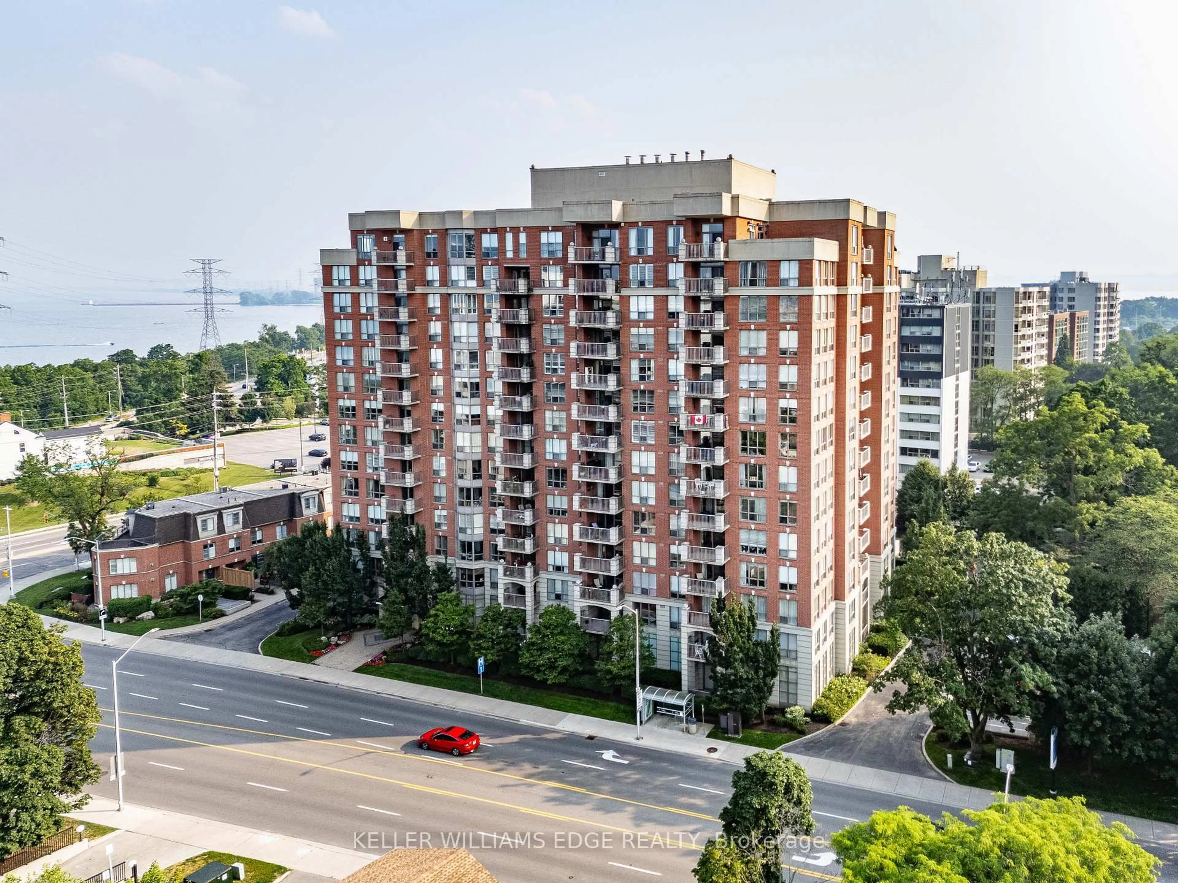 A pic from outside/outdoor area/front of a property/back of a property/a pic from drone, city buildings view from balcony for 442 Maple Ave #401, Burlington Ontario L7S 2L7