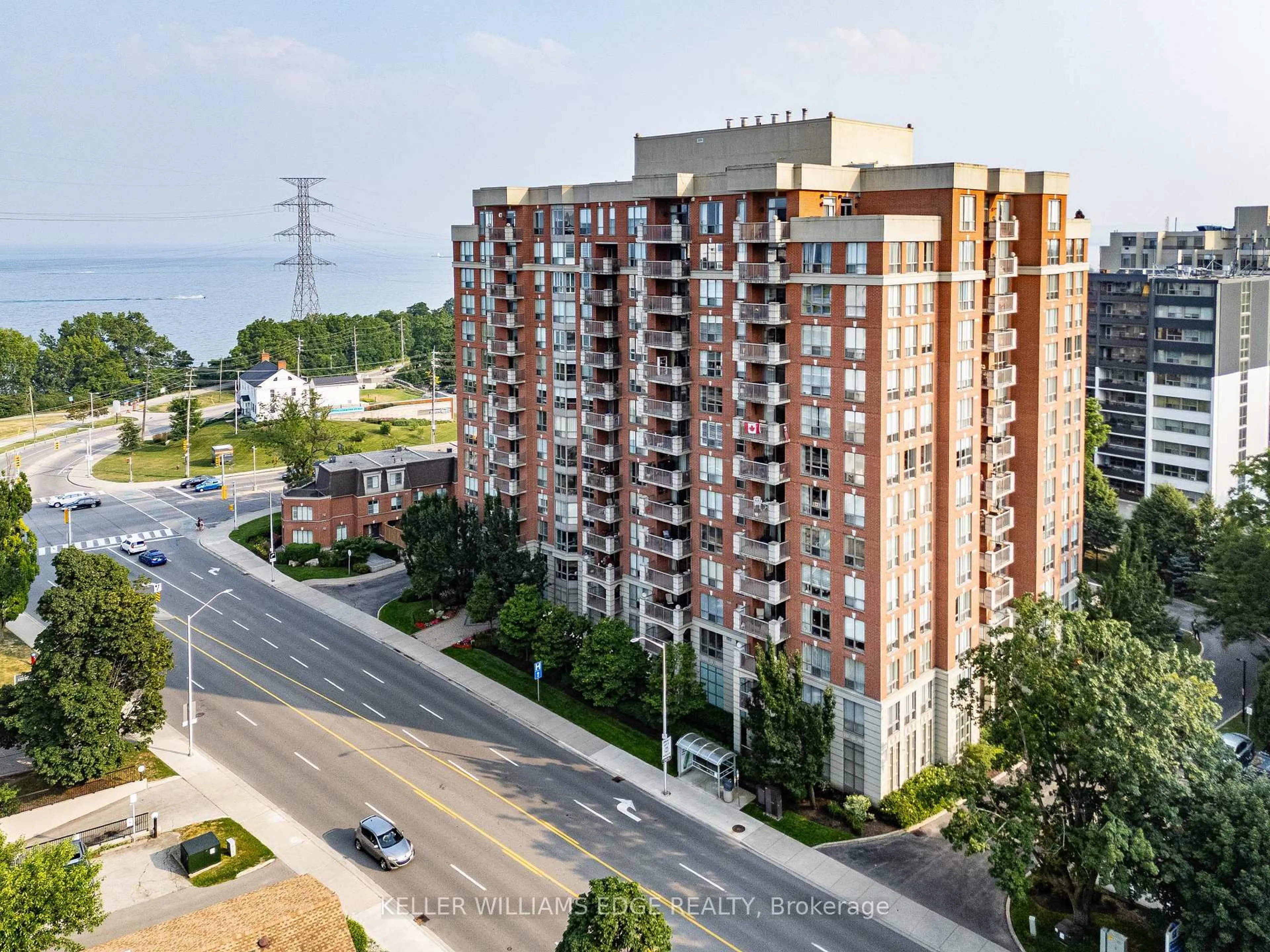 A pic from outside/outdoor area/front of a property/back of a property/a pic from drone, city buildings view from balcony for 442 Maple Ave #401, Burlington Ontario L7S 2L7