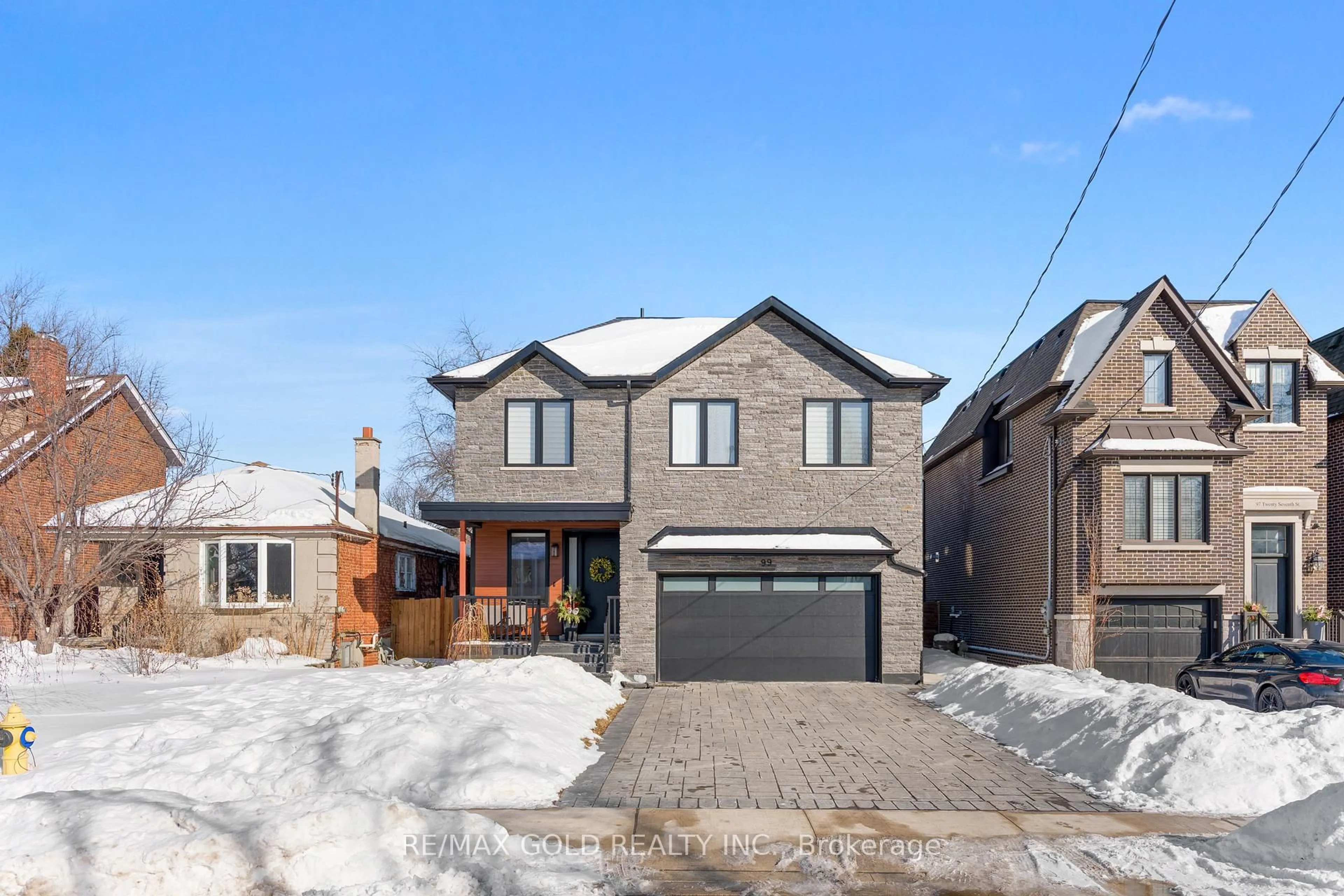 Home with brick exterior material, street for 99 Twenty Seventh St, Toronto Ontario M8W 2X6