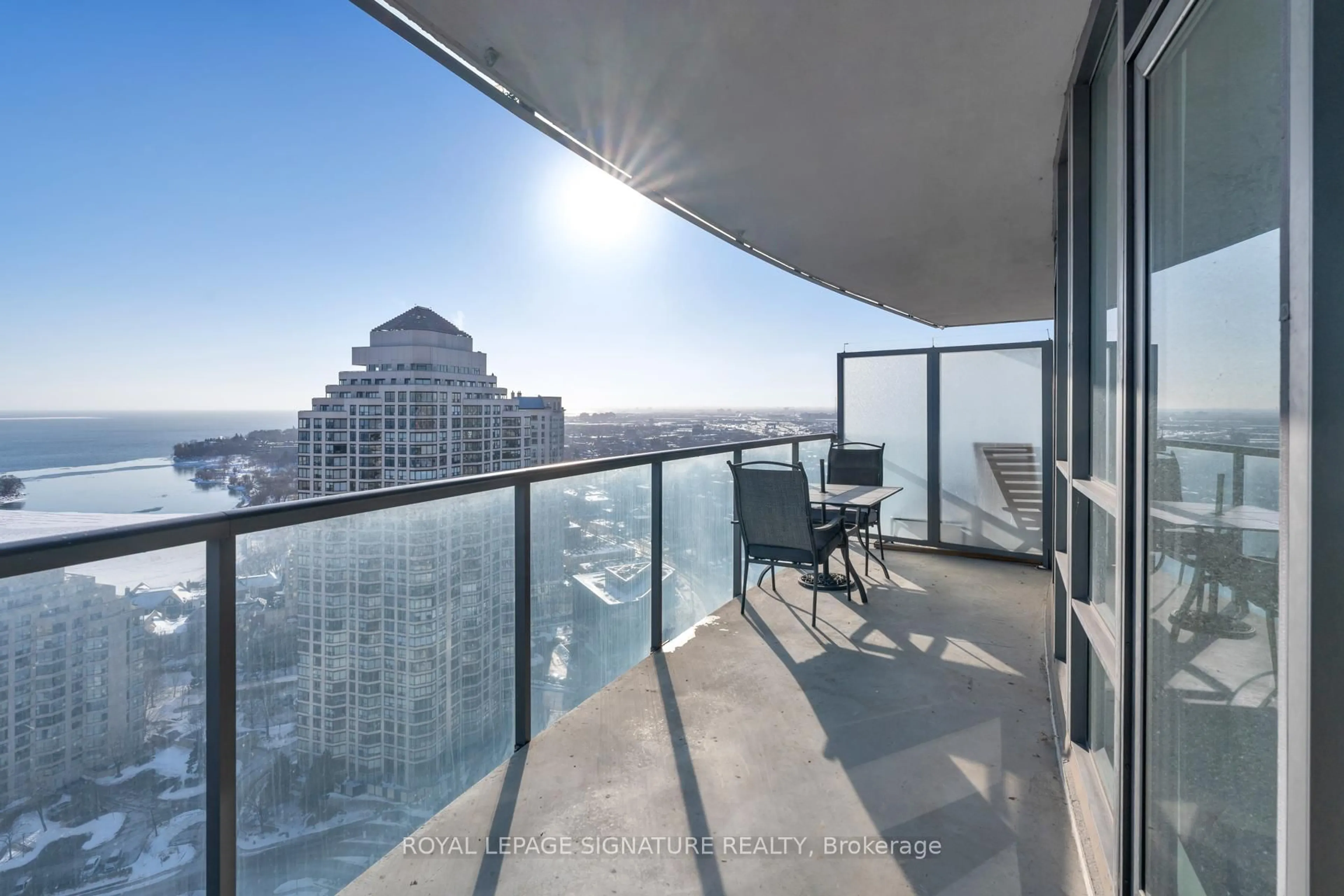 Balcony in the apartment, water/lake/river/ocean view for 2240 Lake Shore Blvd #2801, Toronto Ontario M8V 0B1
