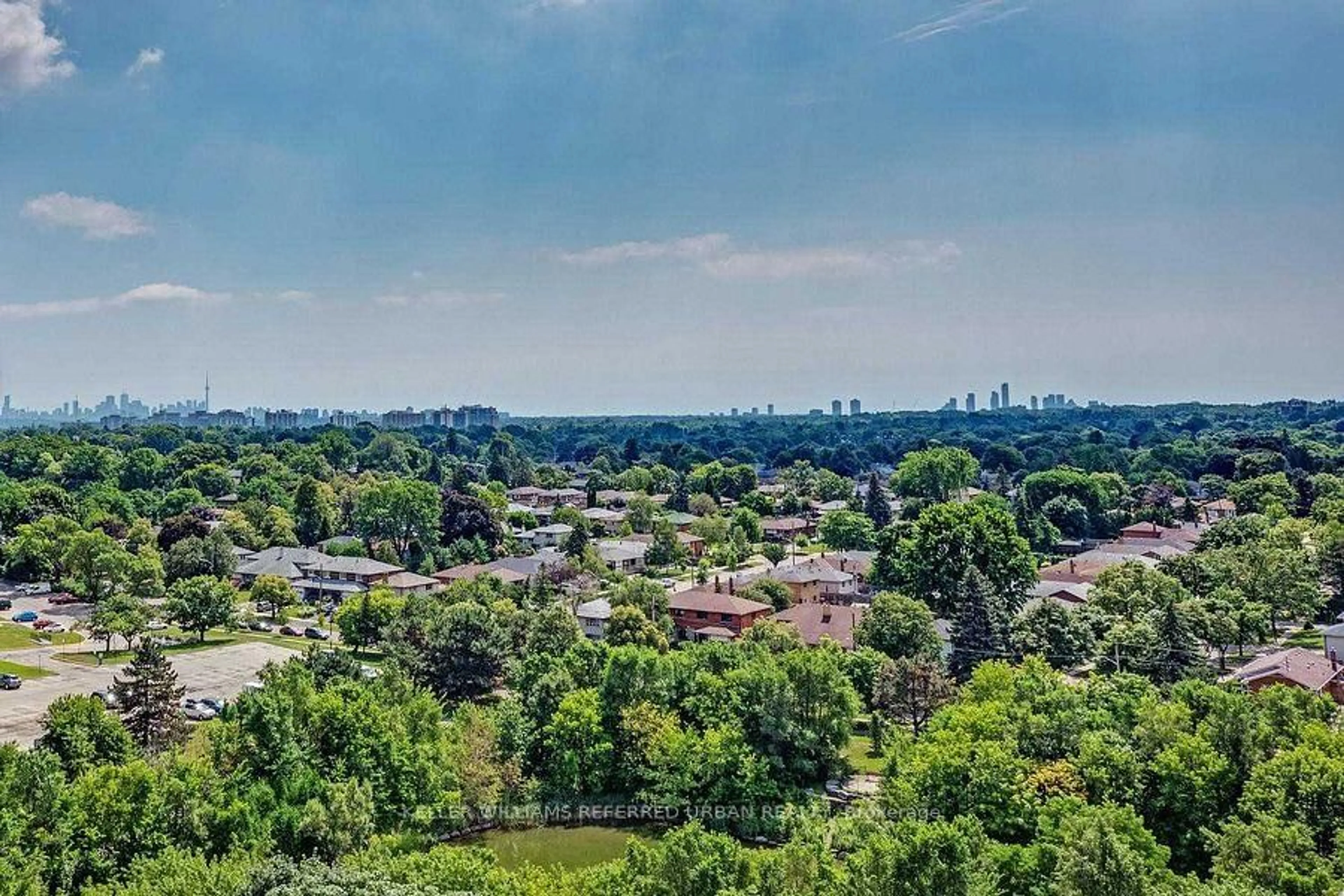 A pic from outside/outdoor area/front of a property/back of a property/a pic from drone, city buildings view from balcony for 11 Wincott Dr #1411, Toronto Ontario M9R 2R9