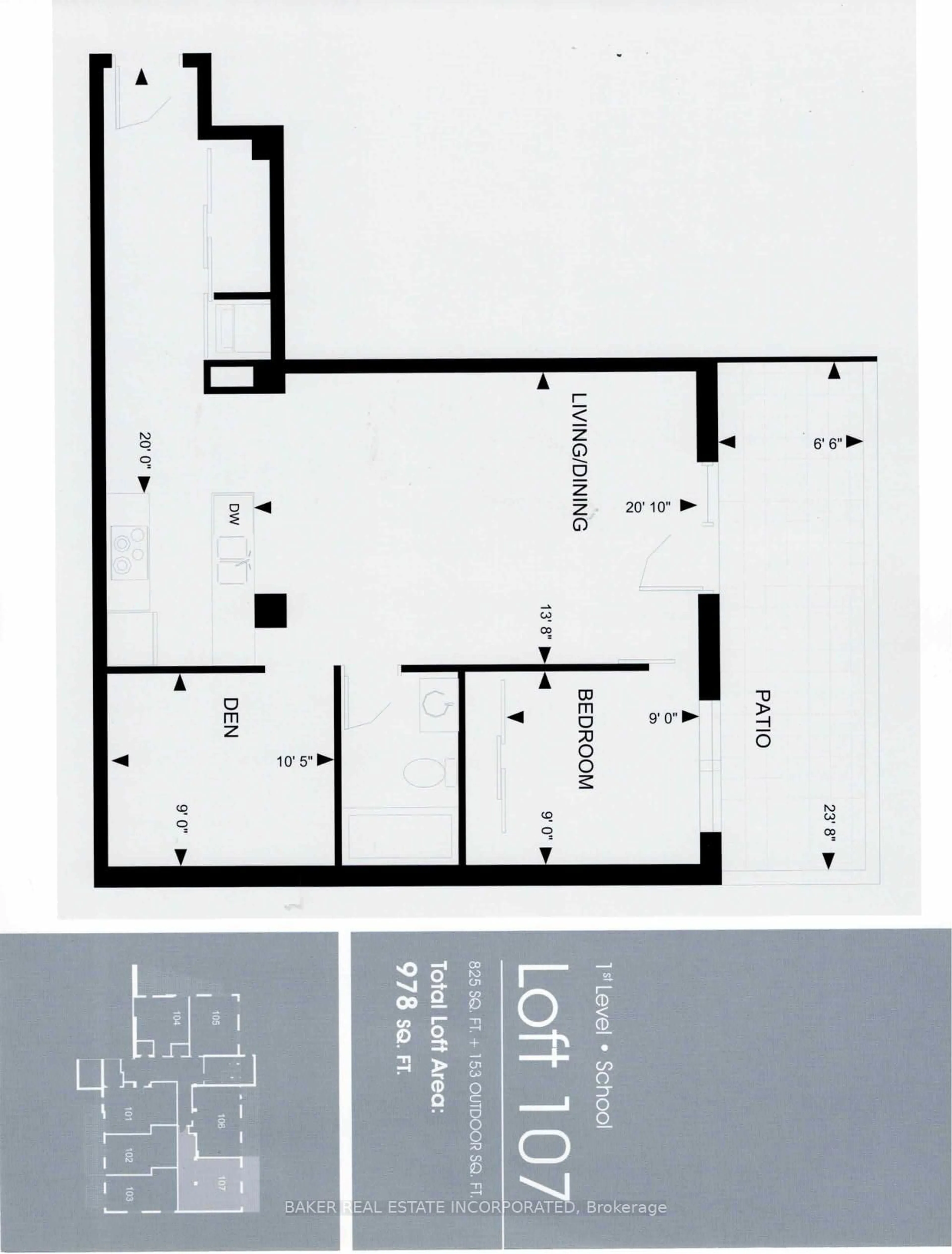 Floor plan for 152 Annette St #107, Toronto Ontario M6P 1P4
