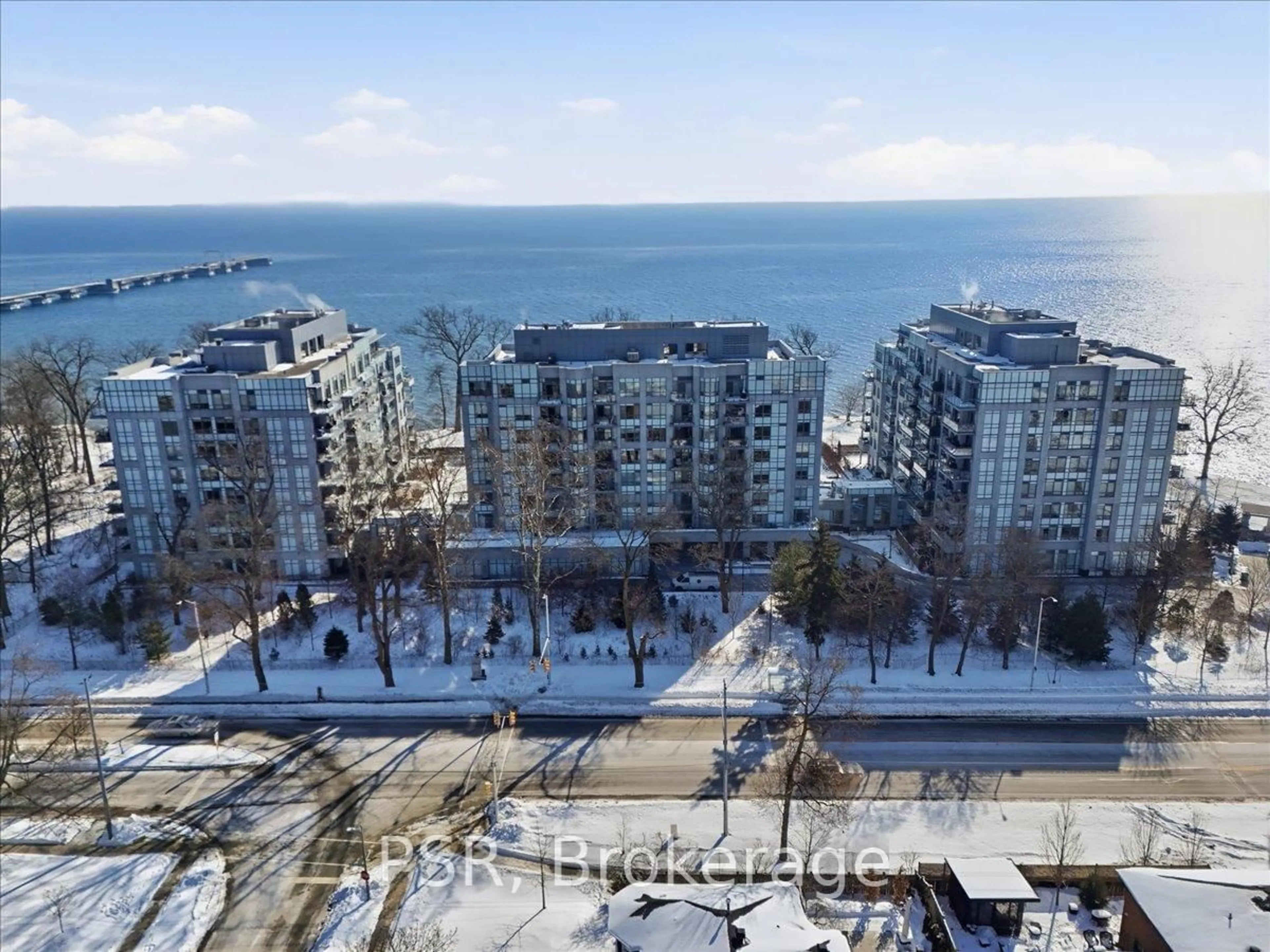 A pic from outside/outdoor area/front of a property/back of a property/a pic from drone, city buildings view from balcony for 3500 Lakeshore Rd #619, Oakville Ontario L6L 0B4