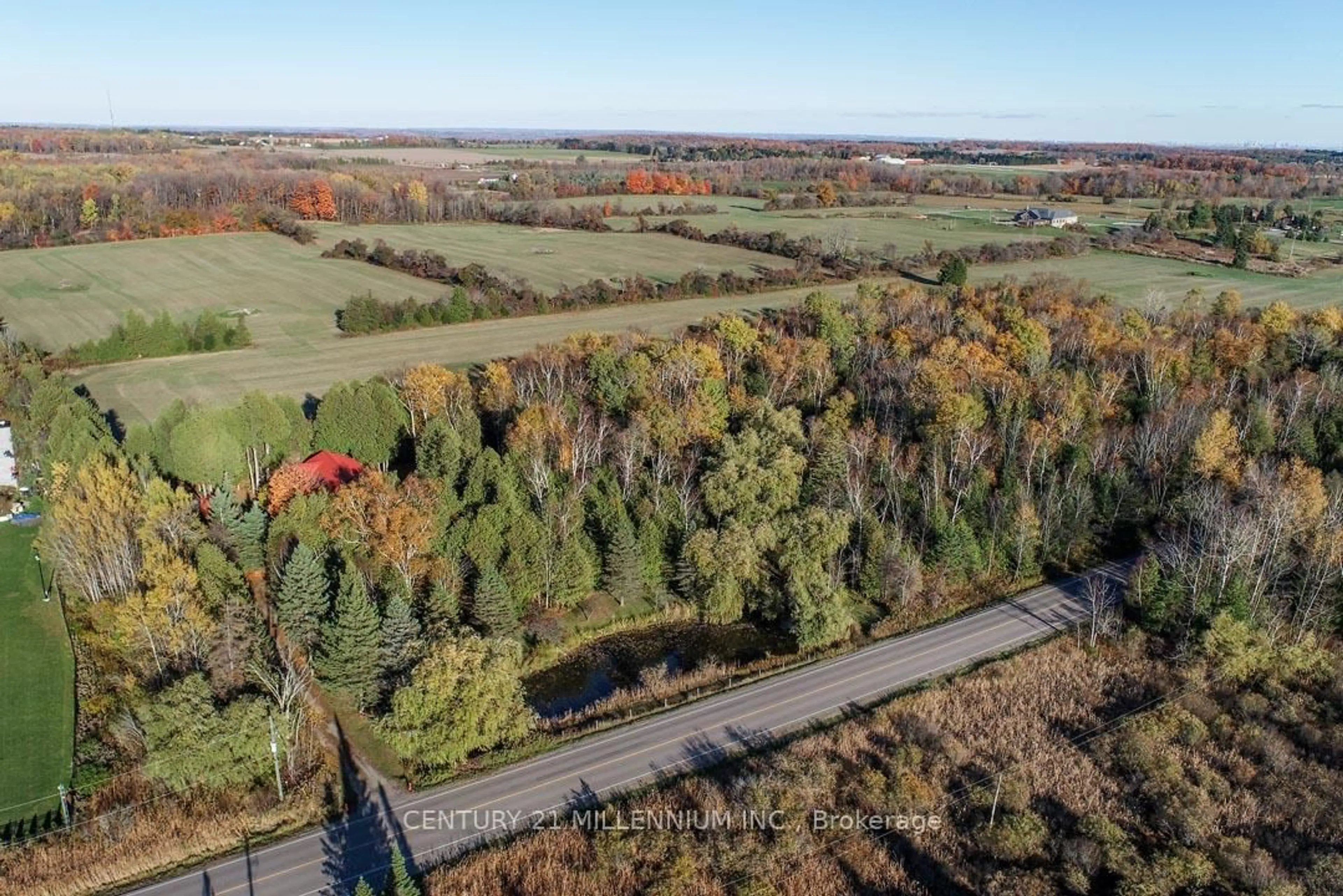 A pic from outside/outdoor area/front of a property/back of a property/a pic from drone, forest/trees view for 18599 Horseshoe Hill Rd, Caledon Ontario L7K 2B9