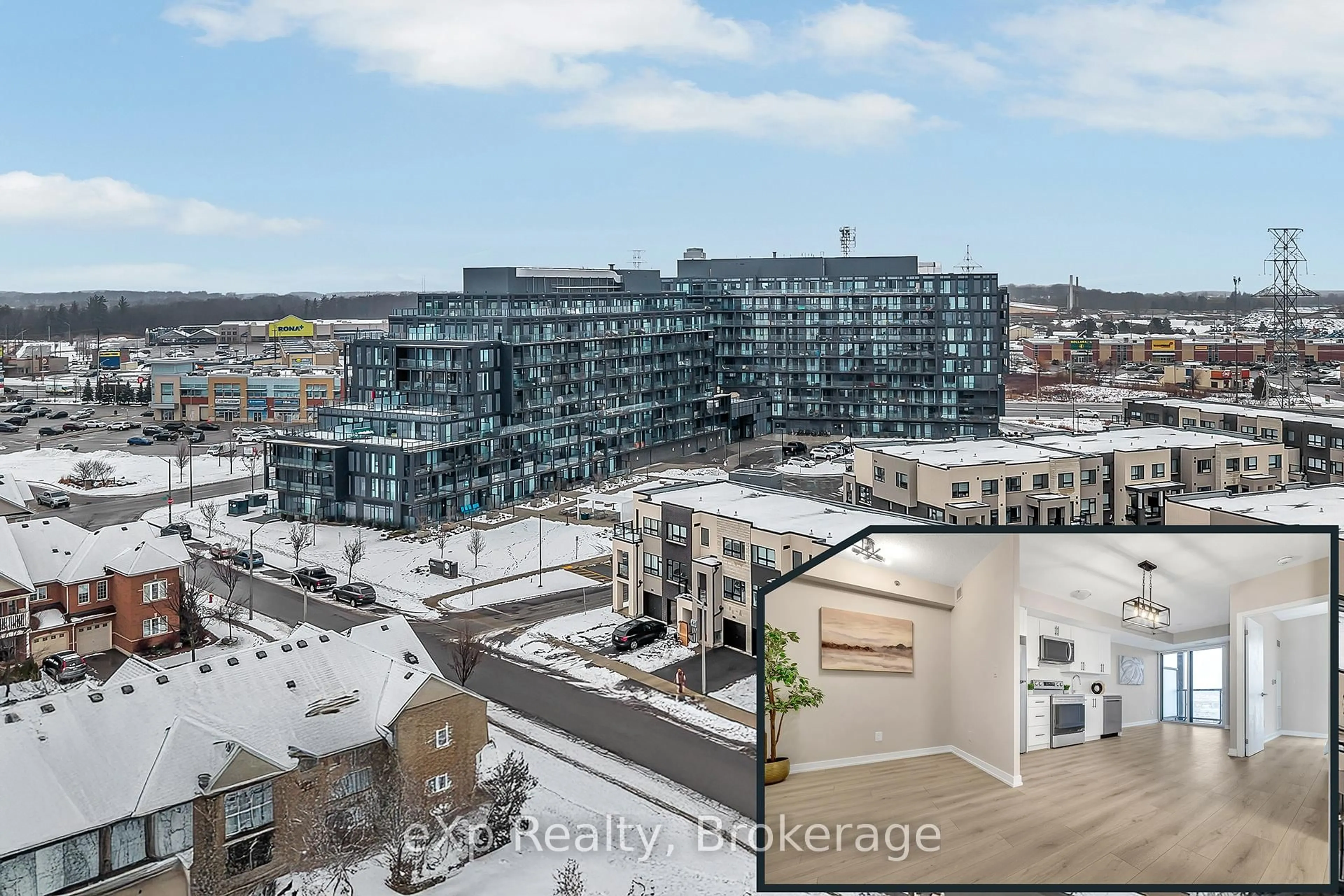 A pic from outside/outdoor area/front of a property/back of a property/a pic from drone, city buildings view from balcony for 3210 Dakota Common #A614, Burlington Ontario L7M 2A8