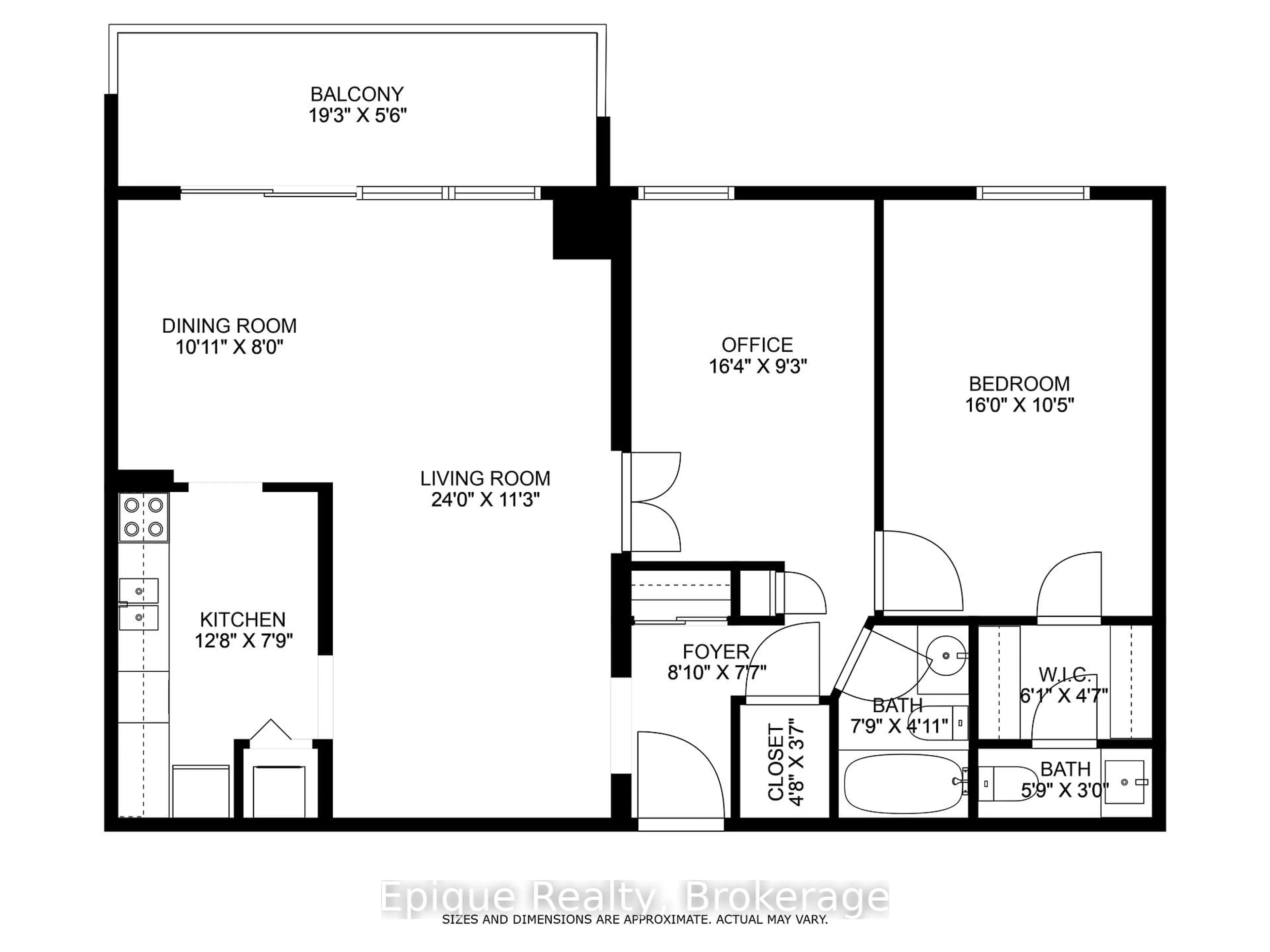 Floor plan for 2055 UPPER MIDDLE Rd #409, Burlington Ontario L7P 3P4