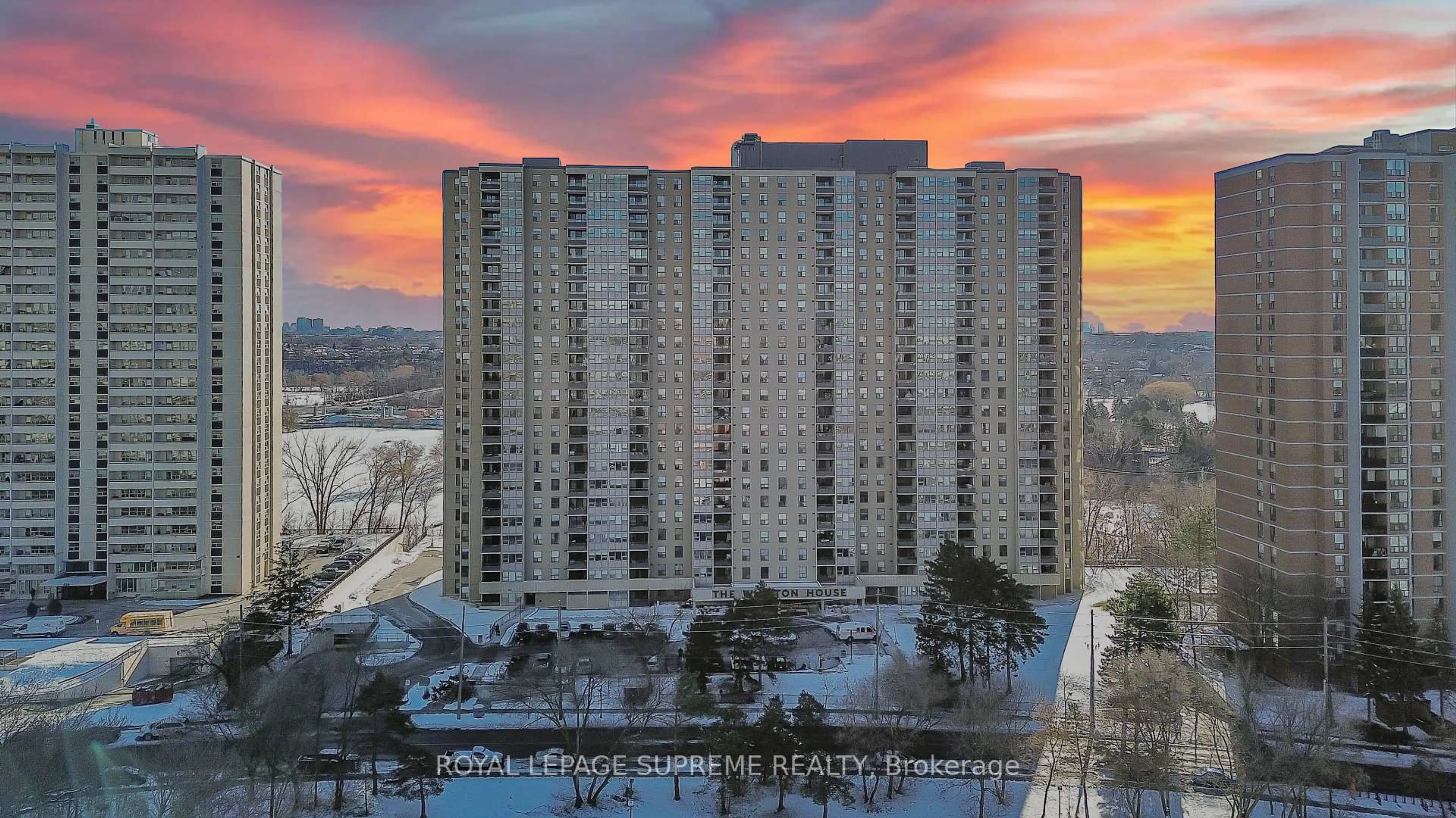 A pic from outside/outdoor area/front of a property/back of a property/a pic from drone, city buildings view from balcony for 75 Emmett Ave #602, Toronto Ontario M6M 5A7