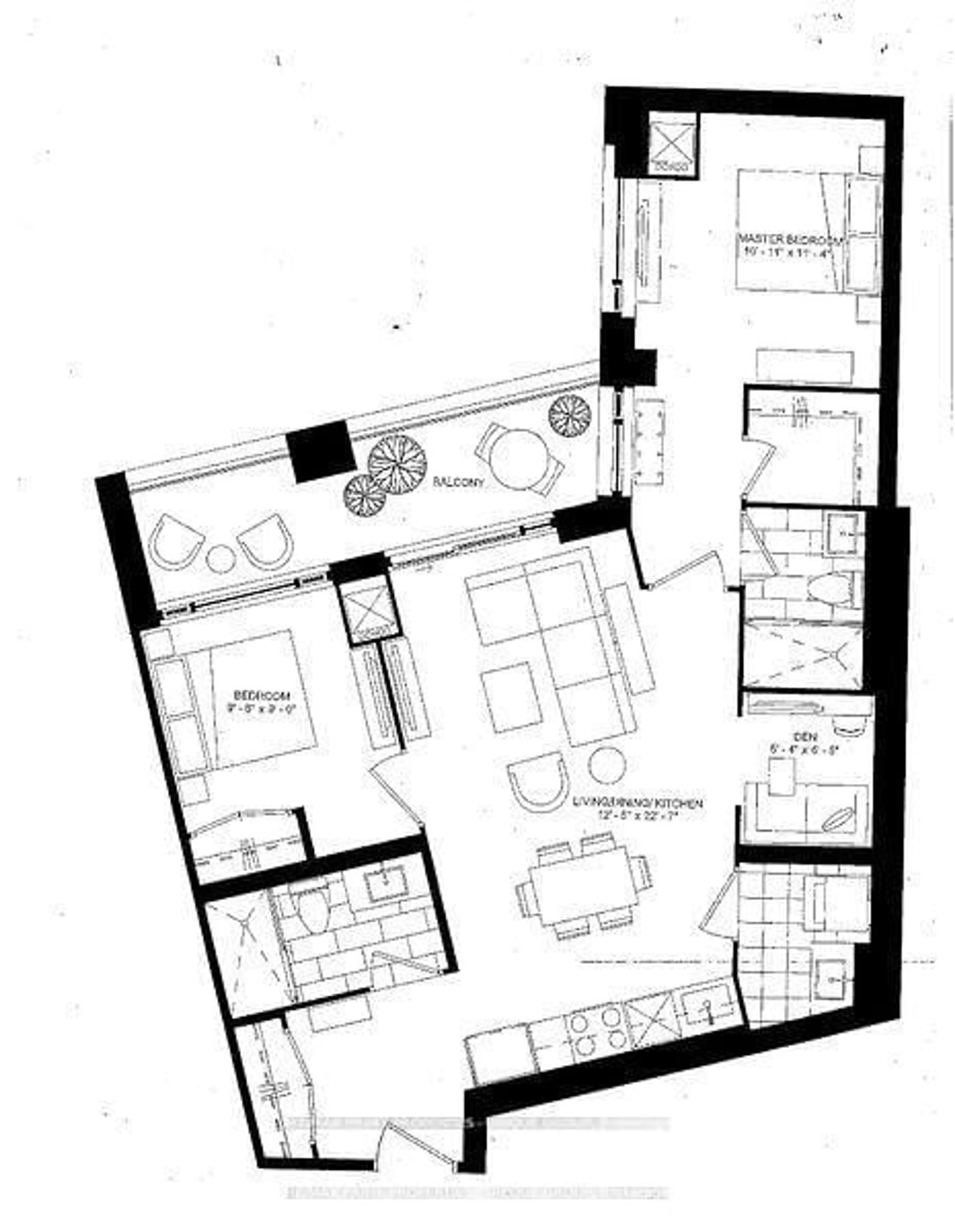 Floor plan for 293 The Kingsway #808, Toronto Ontario M9K 3A9