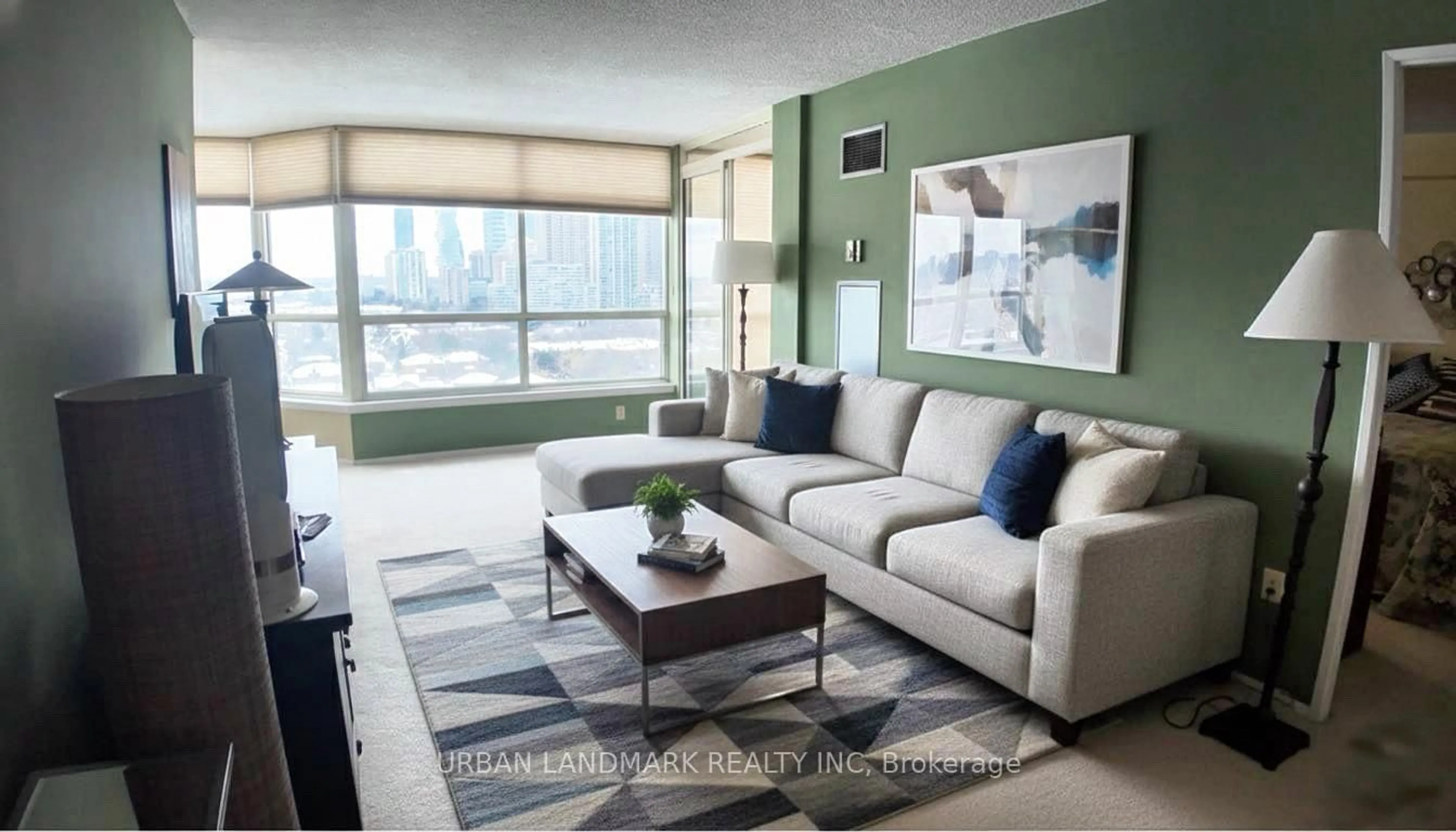 Living room with furniture, unknown for 55 Elm Dr #1901, Mississauga Ontario L5B 3Z3