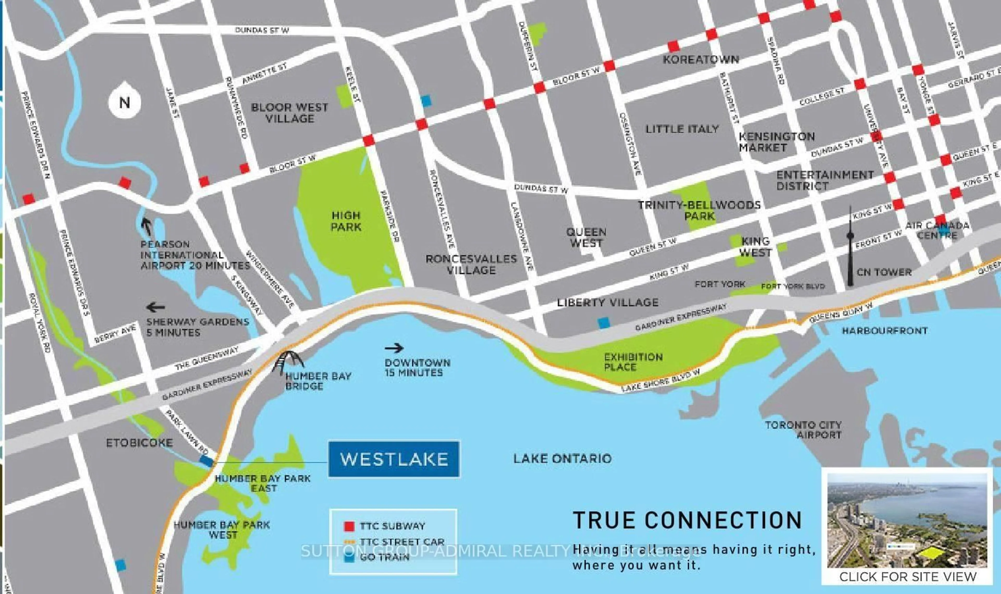 Picture of a map for 2200 Lake Shore Blvd #2105, Toronto Ontario M8V 1A4