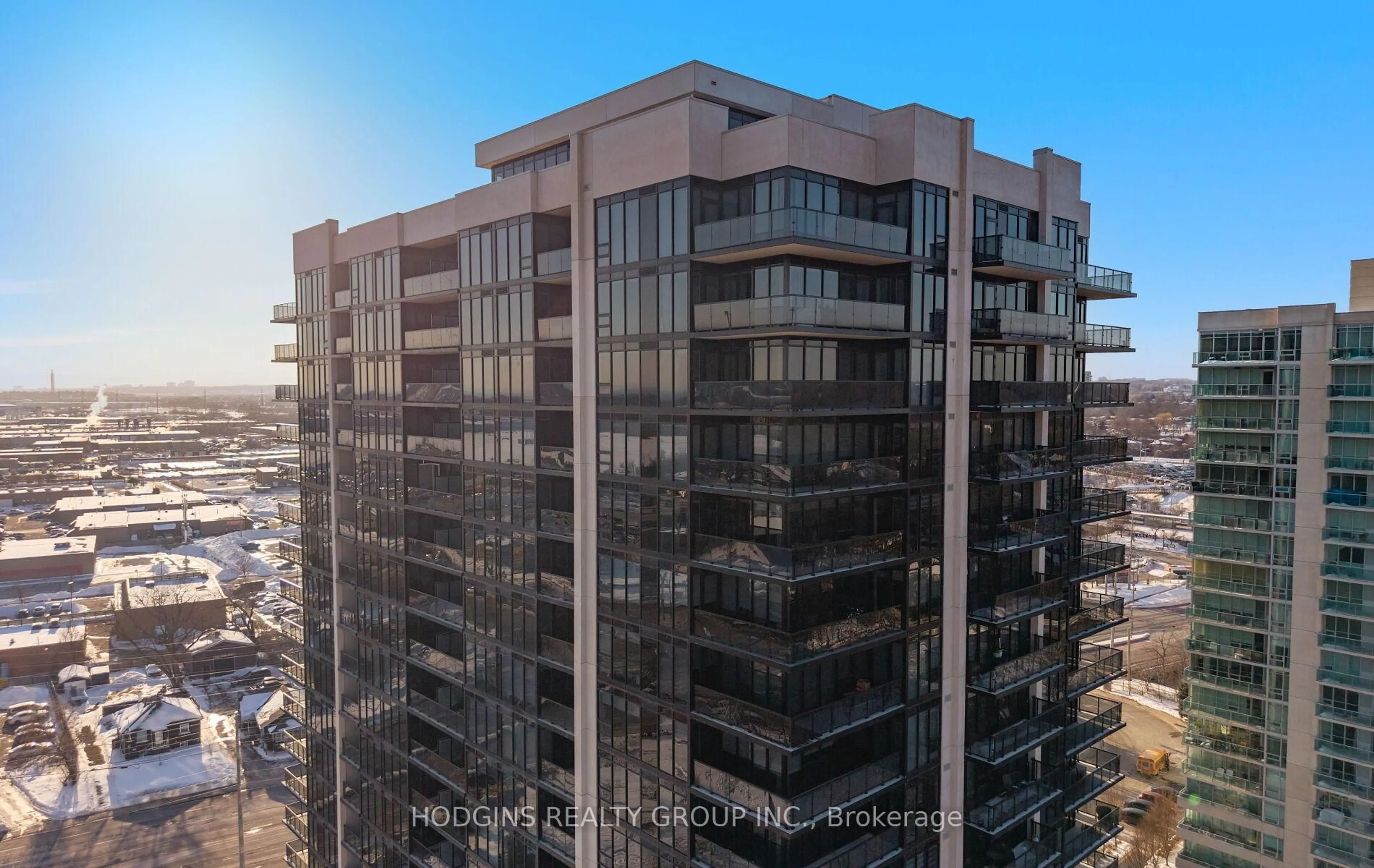 A pic from outside/outdoor area/front of a property/back of a property/a pic from drone, city buildings view from balcony for 1035 Southdown Rd #1801, Mississauga Ontario L5J 0A3