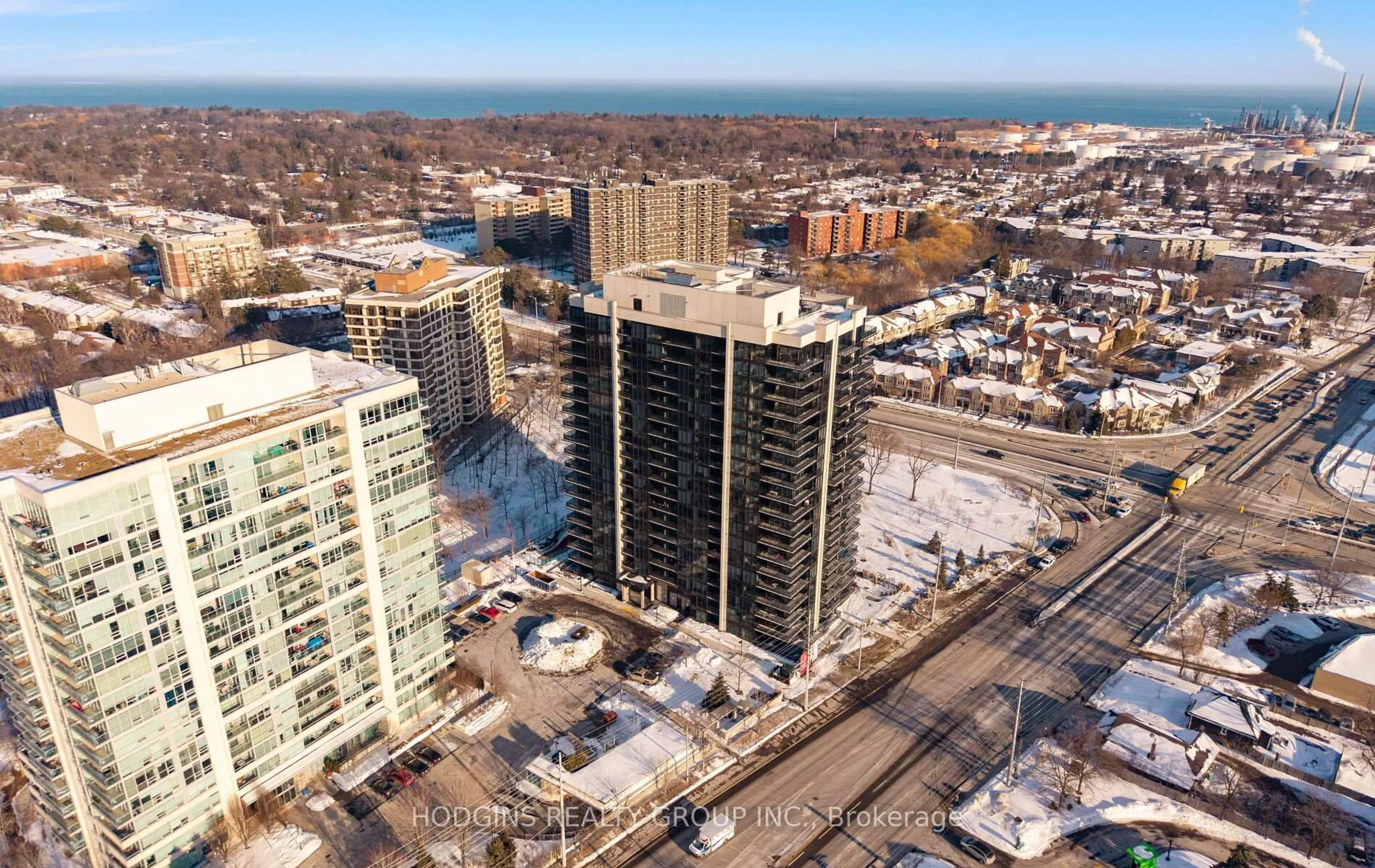 A pic from outside/outdoor area/front of a property/back of a property/a pic from drone, city buildings view from balcony for 1035 Southdown Rd #1801, Mississauga Ontario L5J 0A3