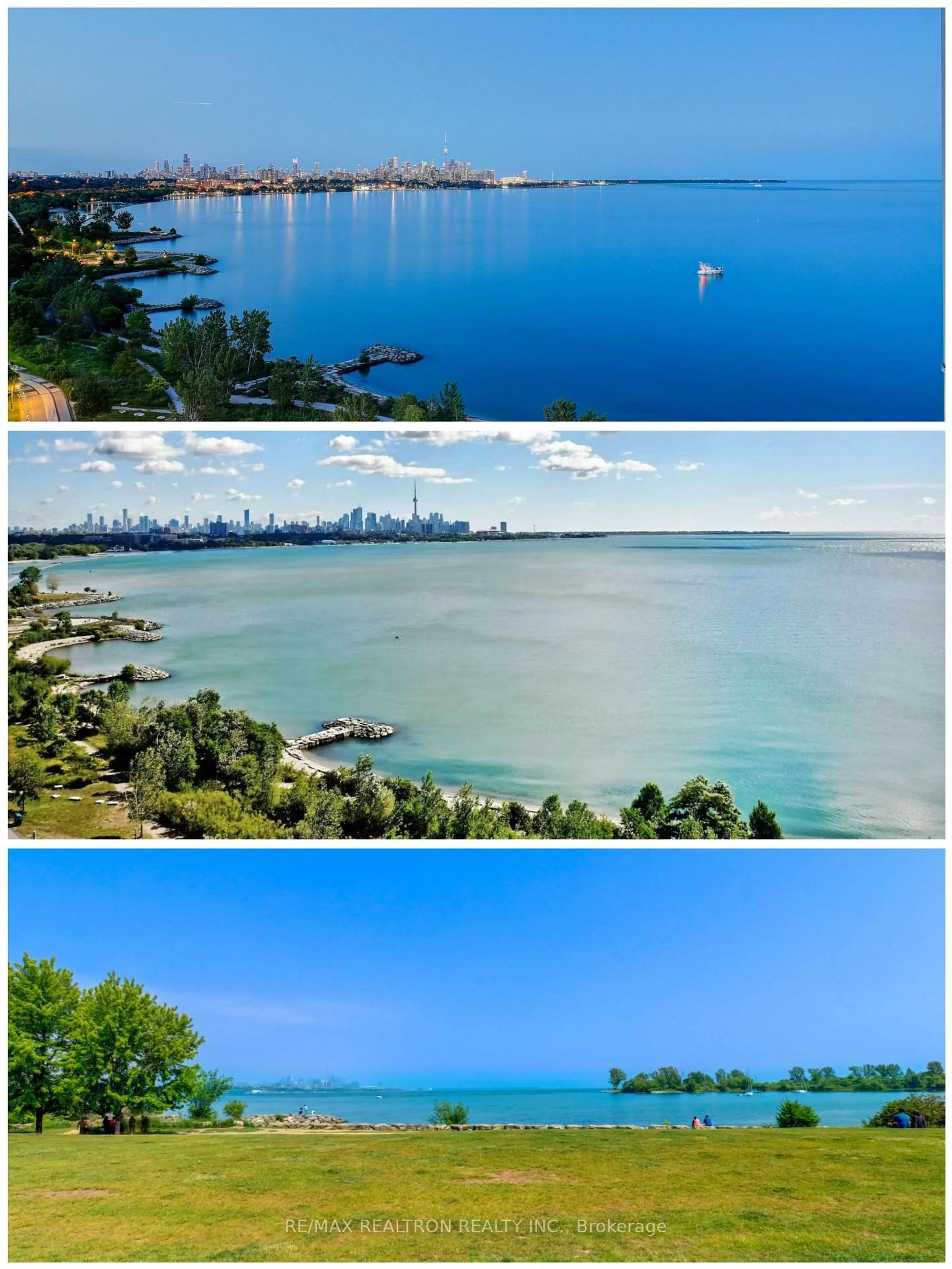 A pic from outside/outdoor area/front of a property/back of a property/a pic from drone, water/lake/river/ocean view for 58 Marine Parade Dr #1203, Toronto Ontario M8V 4G1