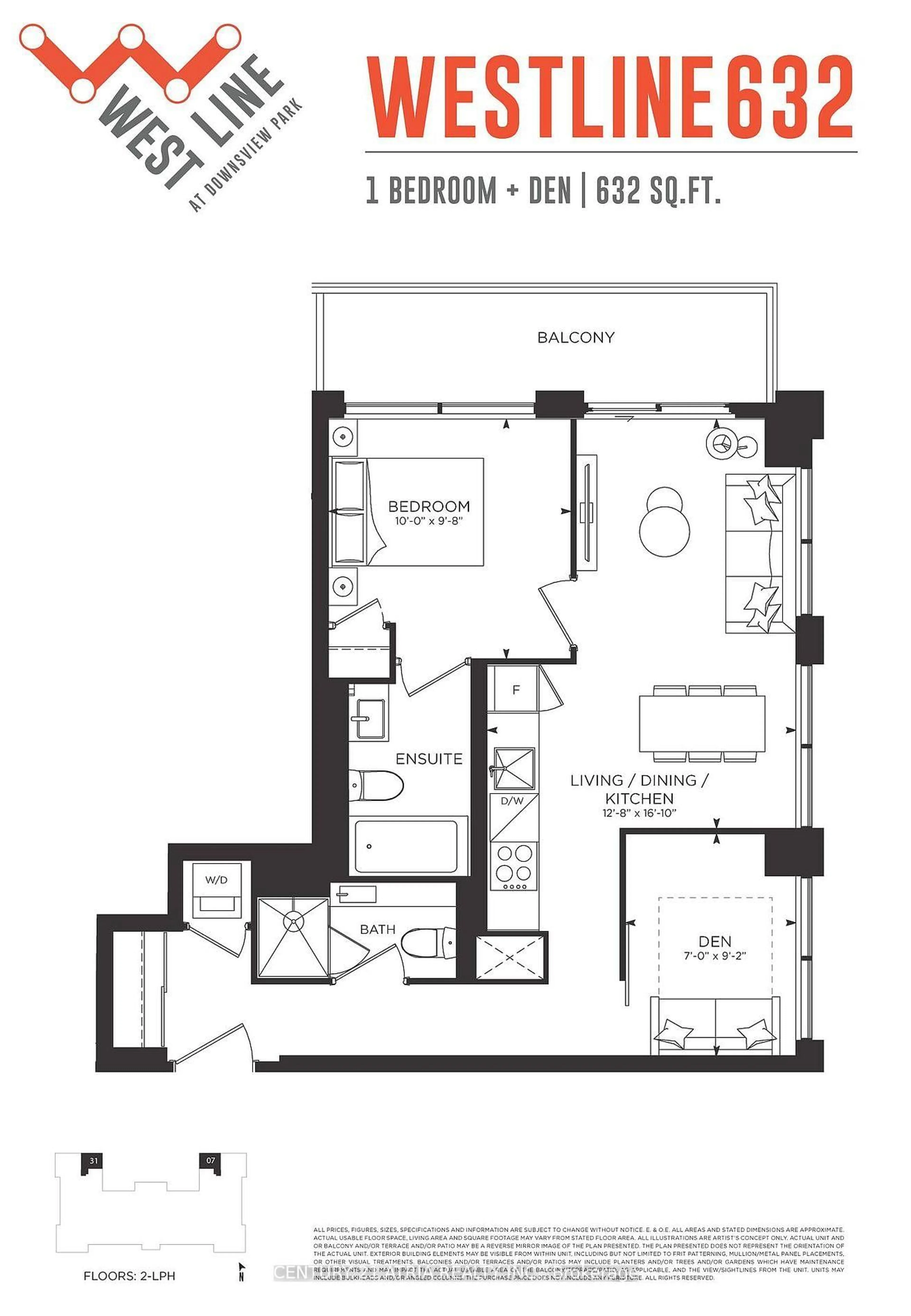 Floor plan for 1100 Sheppard Ave #1207, Toronto Ontario M3K 0E4