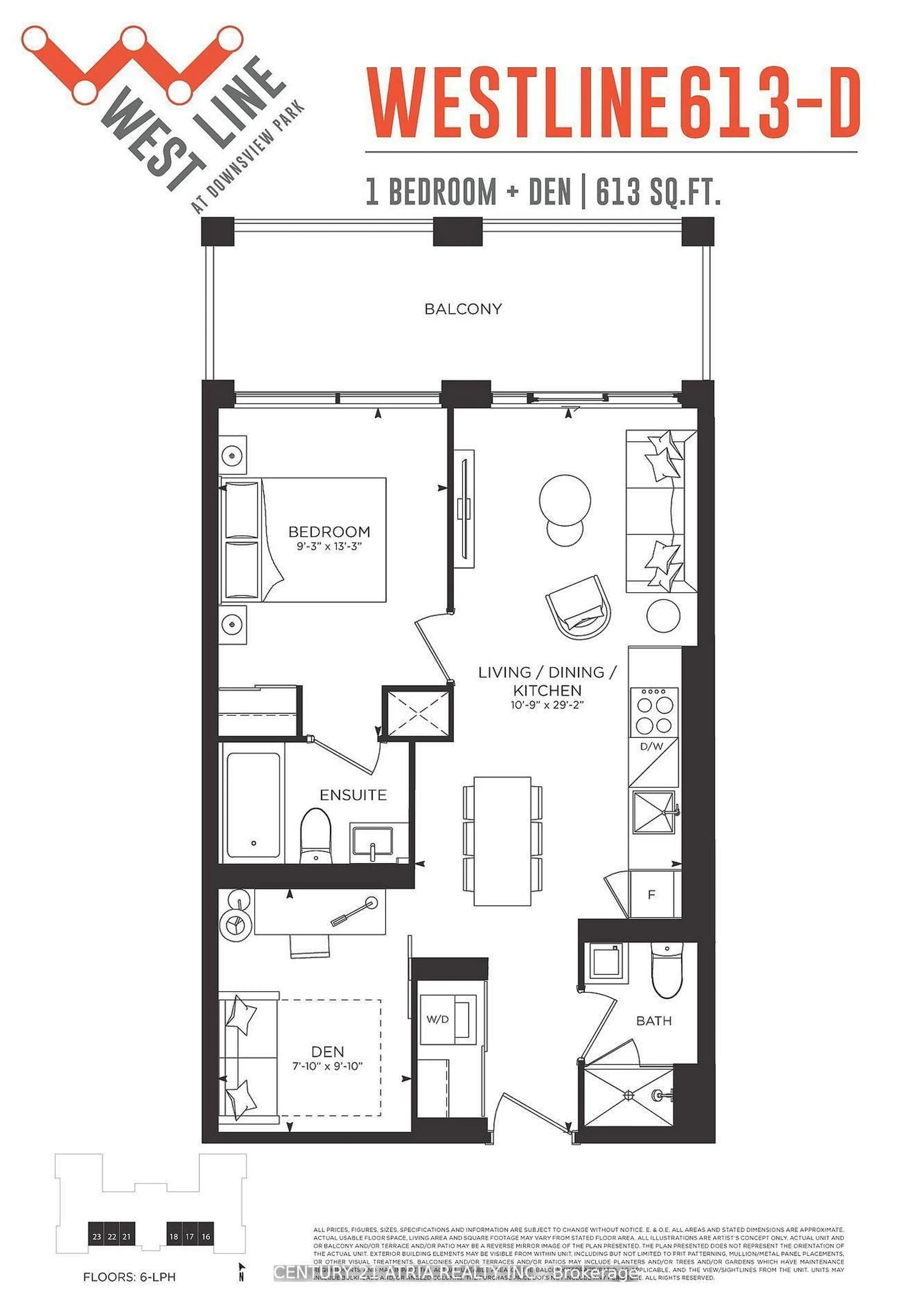 Floor plan for 1100 Sheppard Ave #822, Toronto Ontario M3K 0E4