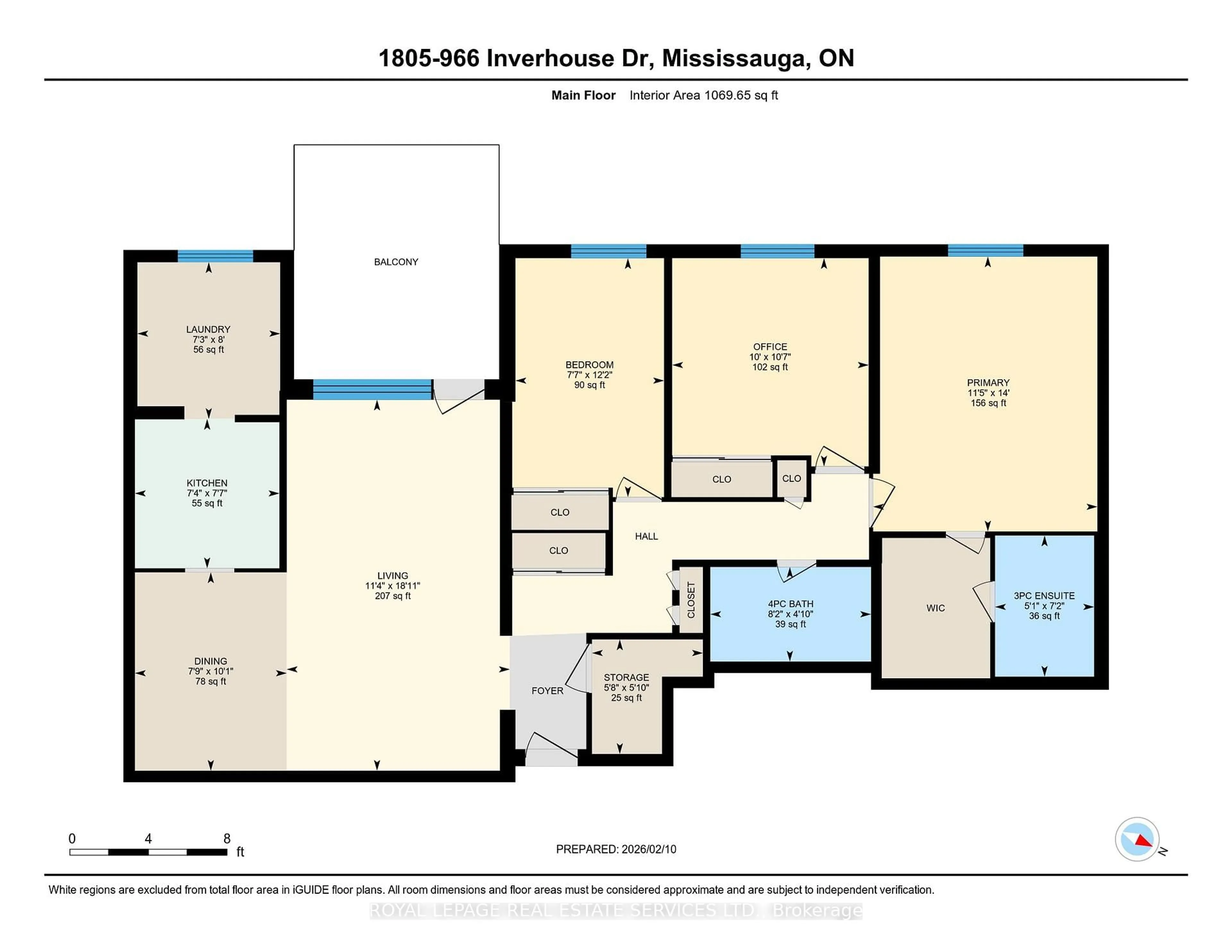 Floor plan for 966 Inverhouse Dr #1805, Mississauga Ontario L5J 4B6