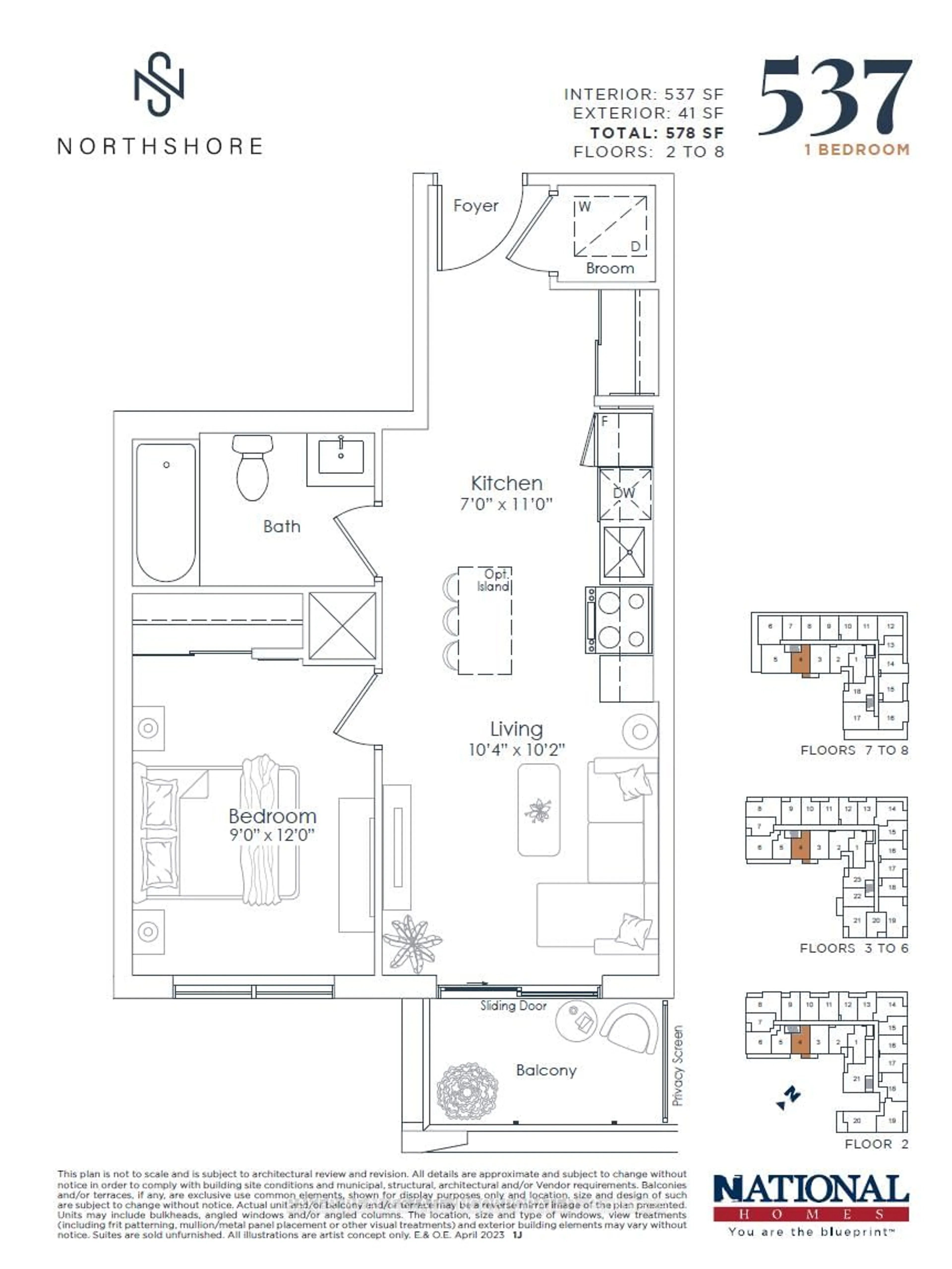 Floor plan for 500 Plains Rd #504, Burlington Ontario L7T 0C8