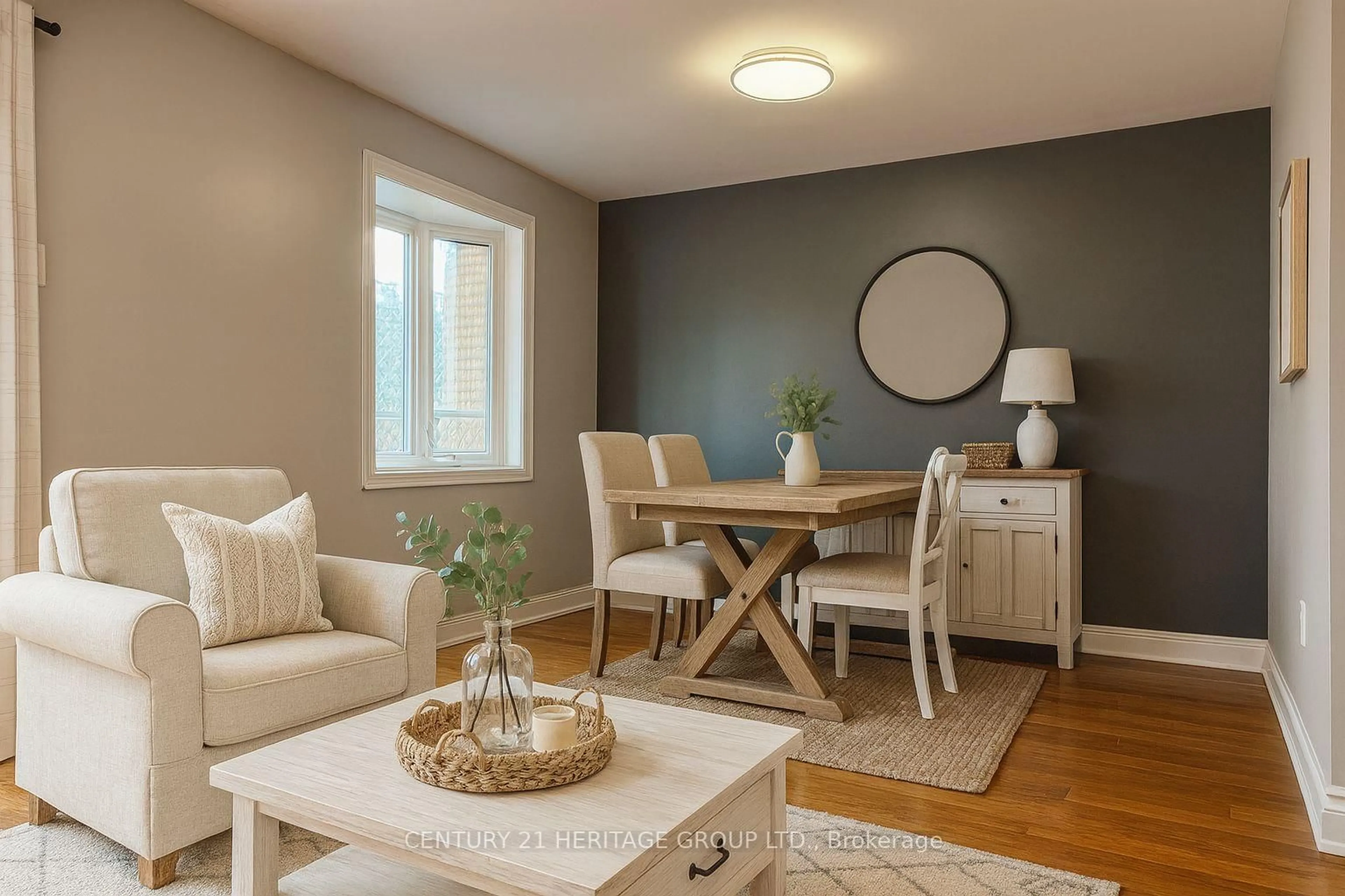 Living room with furniture, wood/laminate floor for 9 Corona Gate, Brampton Ontario L6Y 3N4