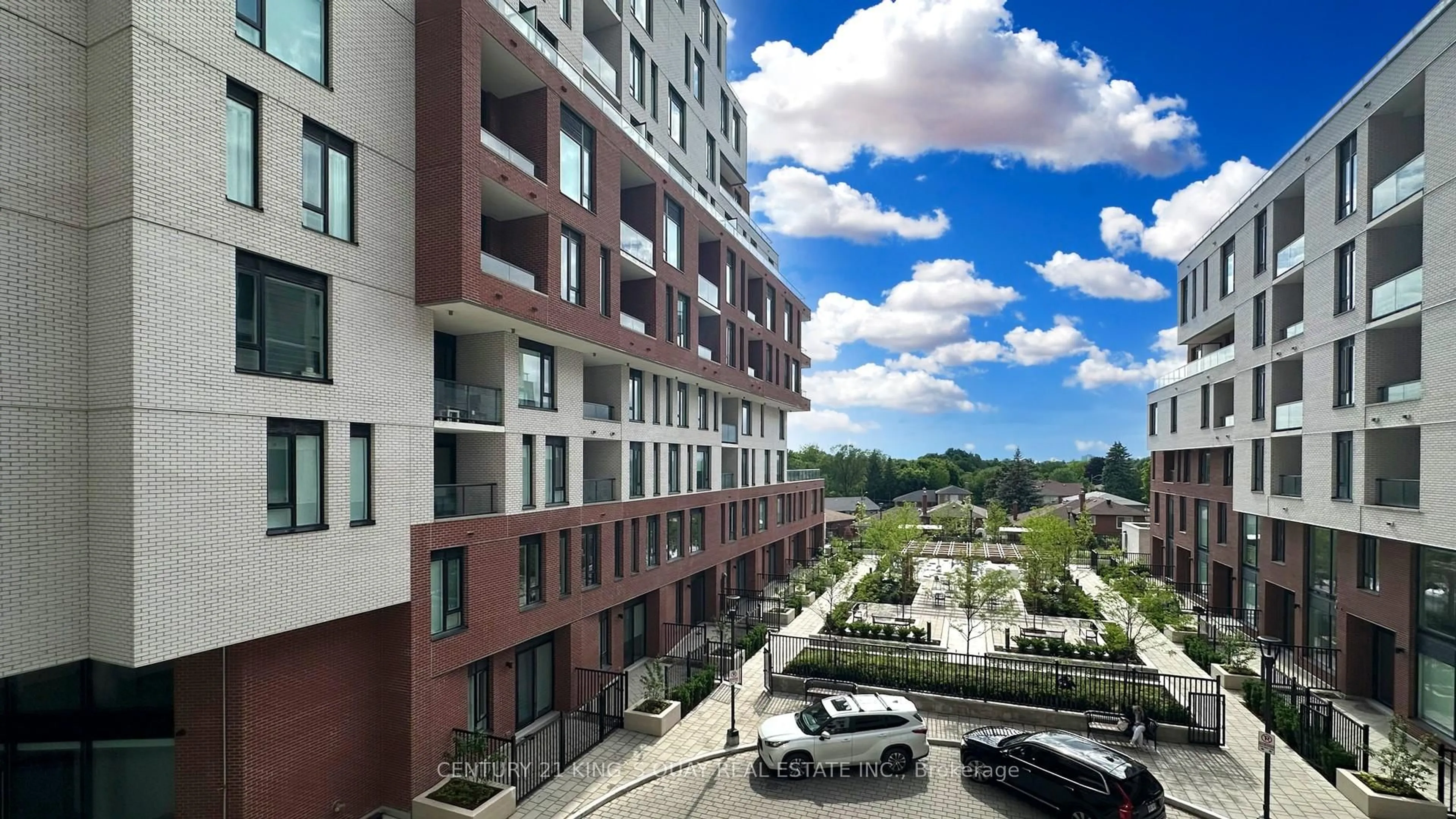 Patio, city buildings view from balcony for 3100 Keele St #635, Toronto Ontario M3M 0E1