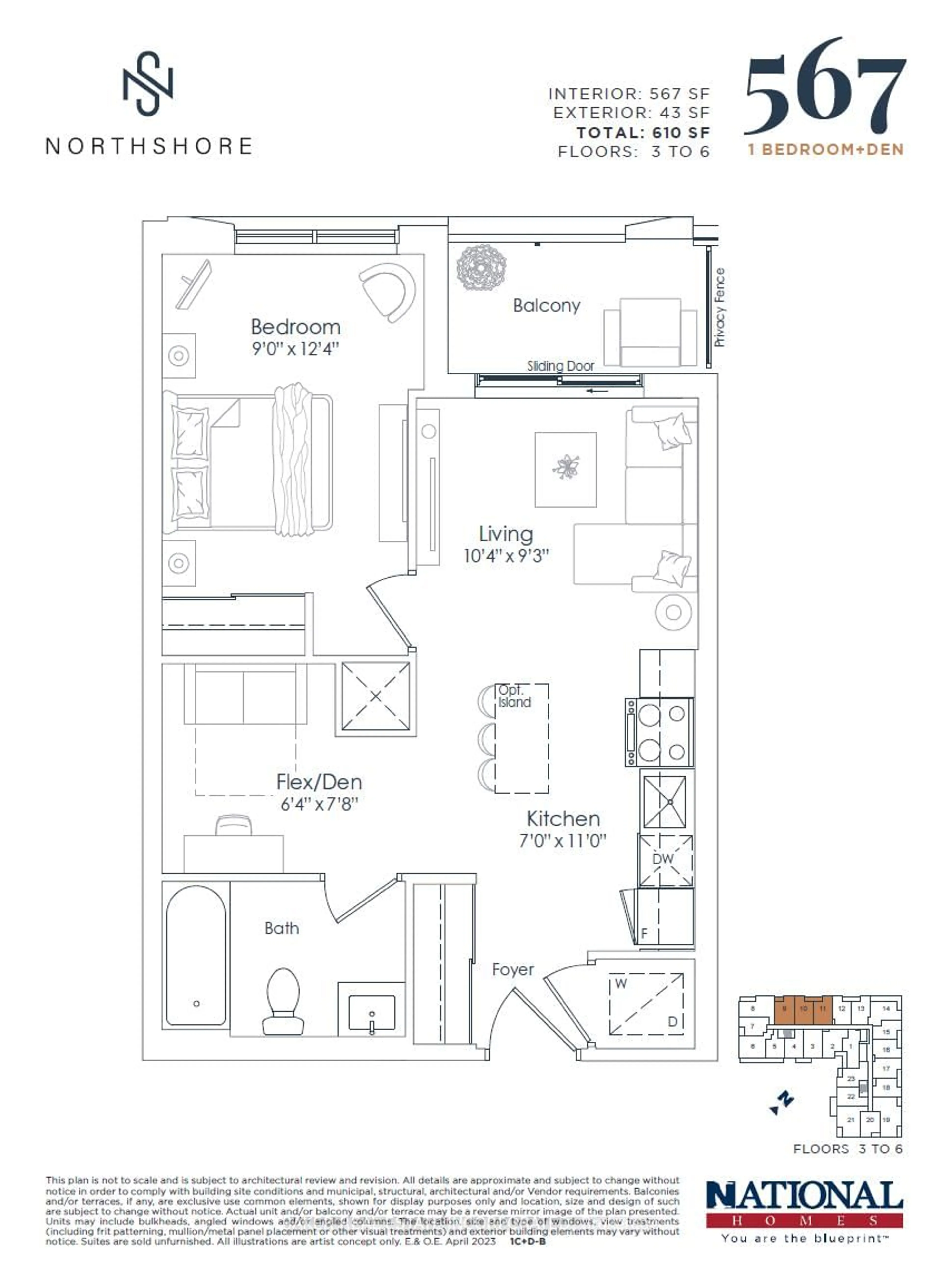 Floor plan for 500 Plains Rd #511, Burlington Ontario L7T 0C8