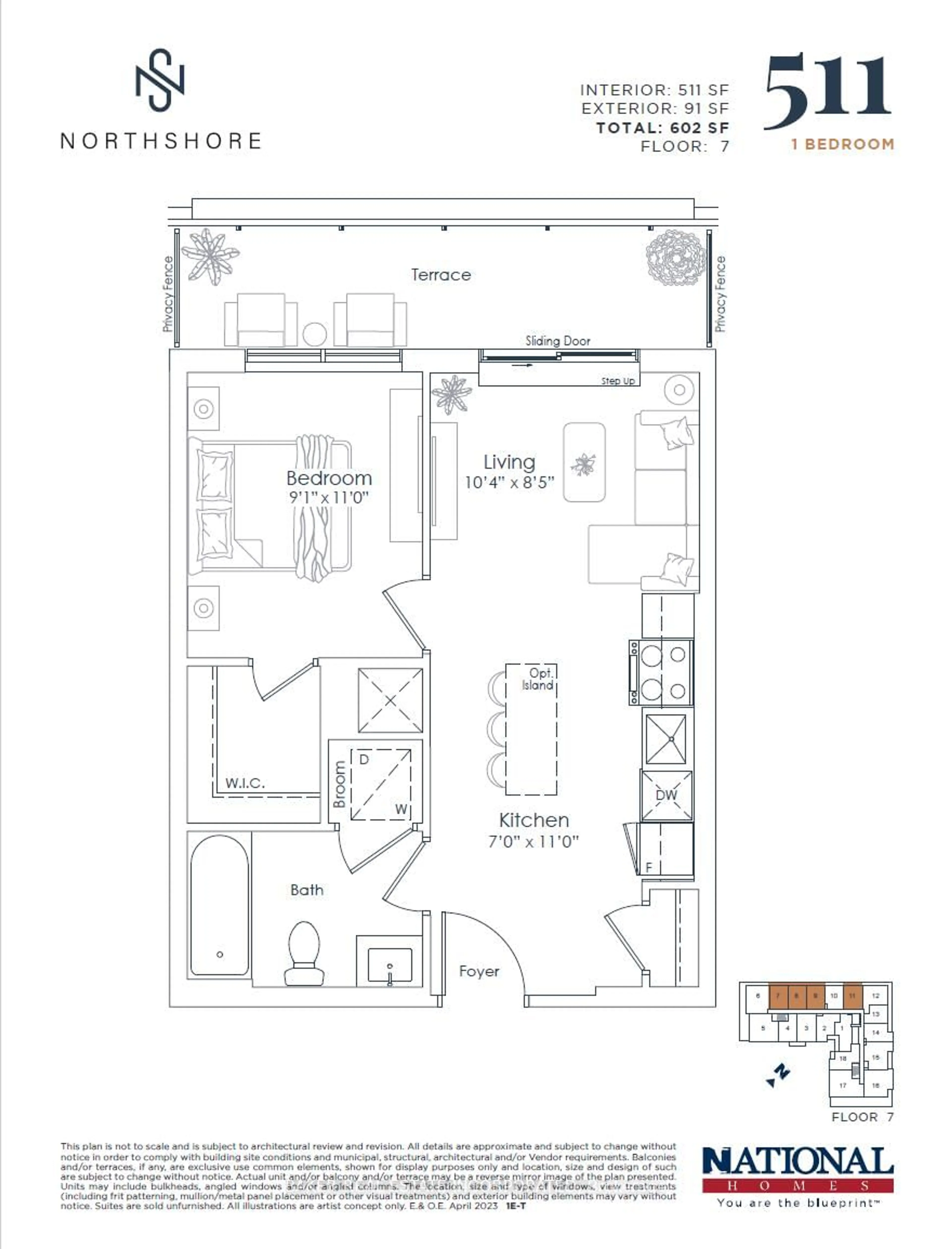 Floor plan for 500 Plains Rd #709, Burlington Ontario L7T 0C8