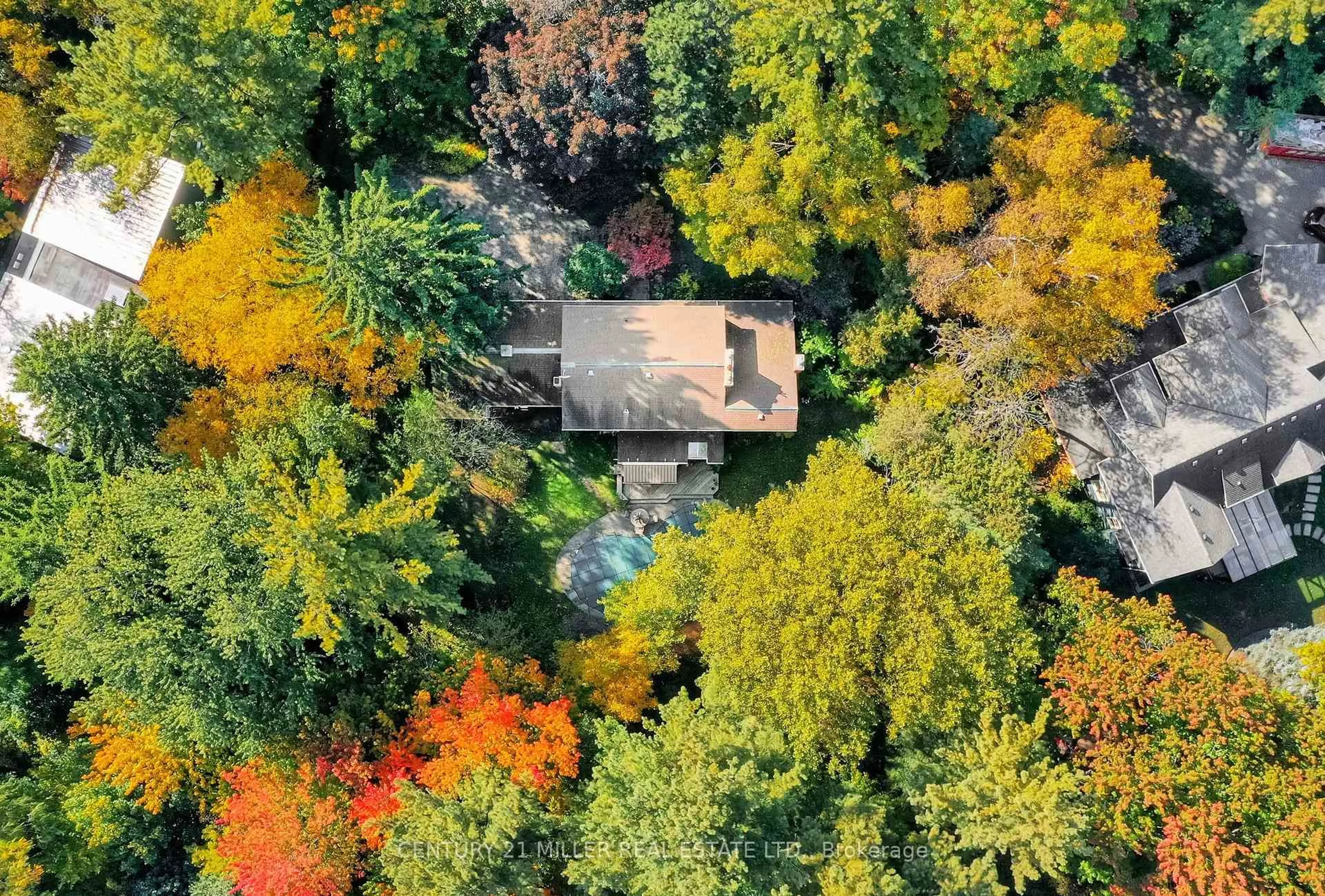 A pic from outside/outdoor area/front of a property/back of a property/a pic from drone, forest/trees view for 1296 Cumnock Cres, Oakville Ontario L6J 2N7