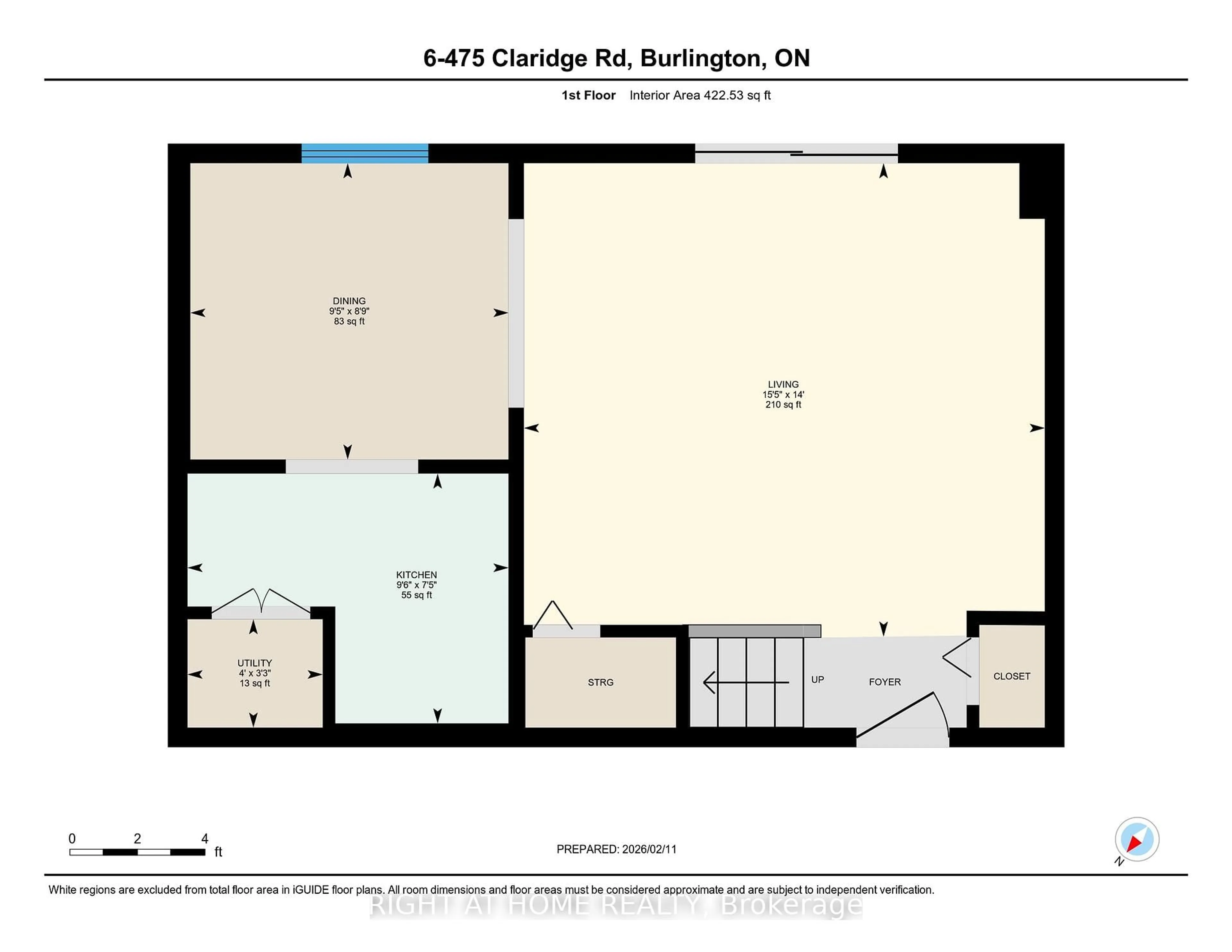 Floor plan for 475 Claridge Rd #6, Burlington Ontario L7N 2S1