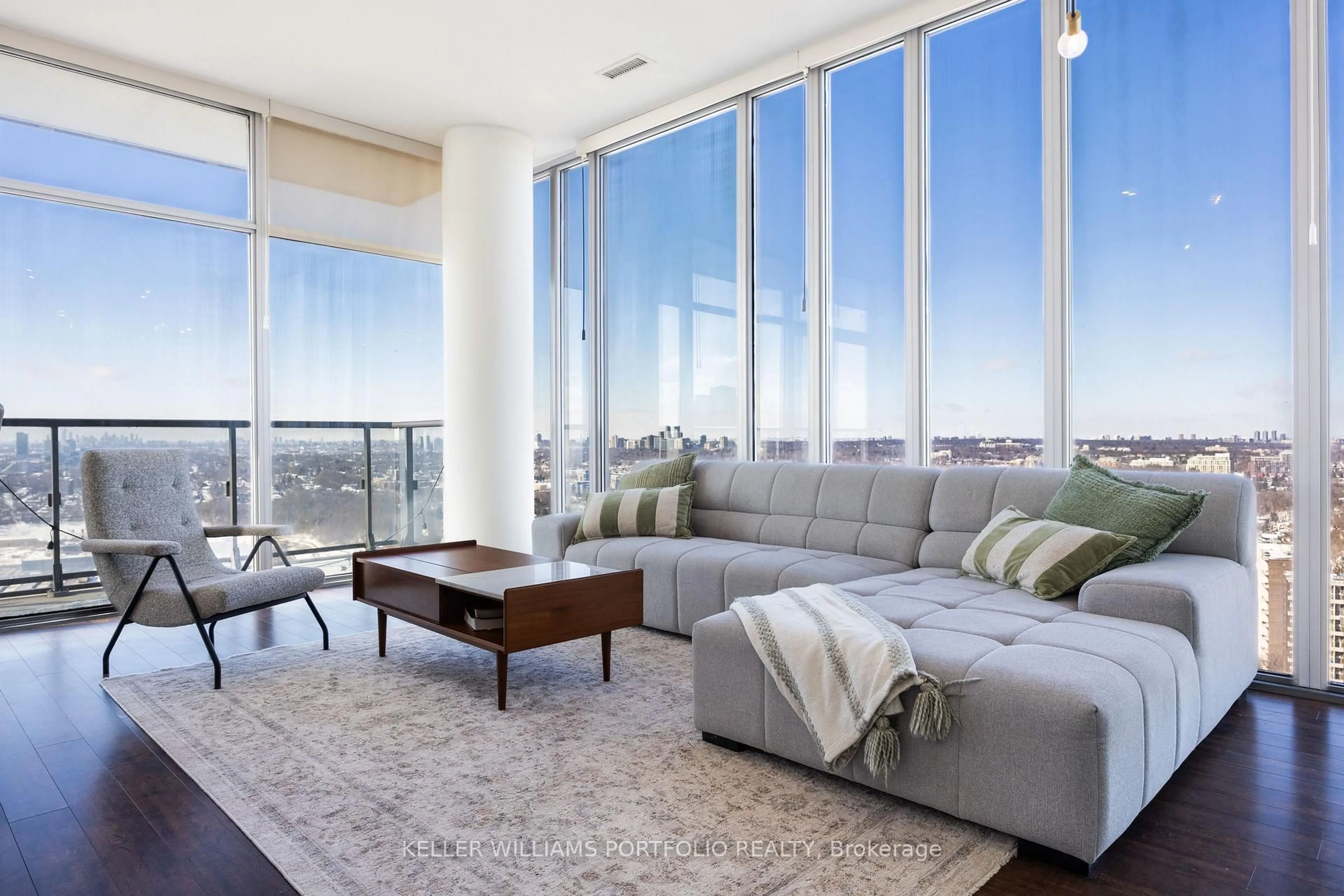 Living room with furniture, unknown for 105 The Queensway Ave #3401, Toronto Ontario M6S 5B5