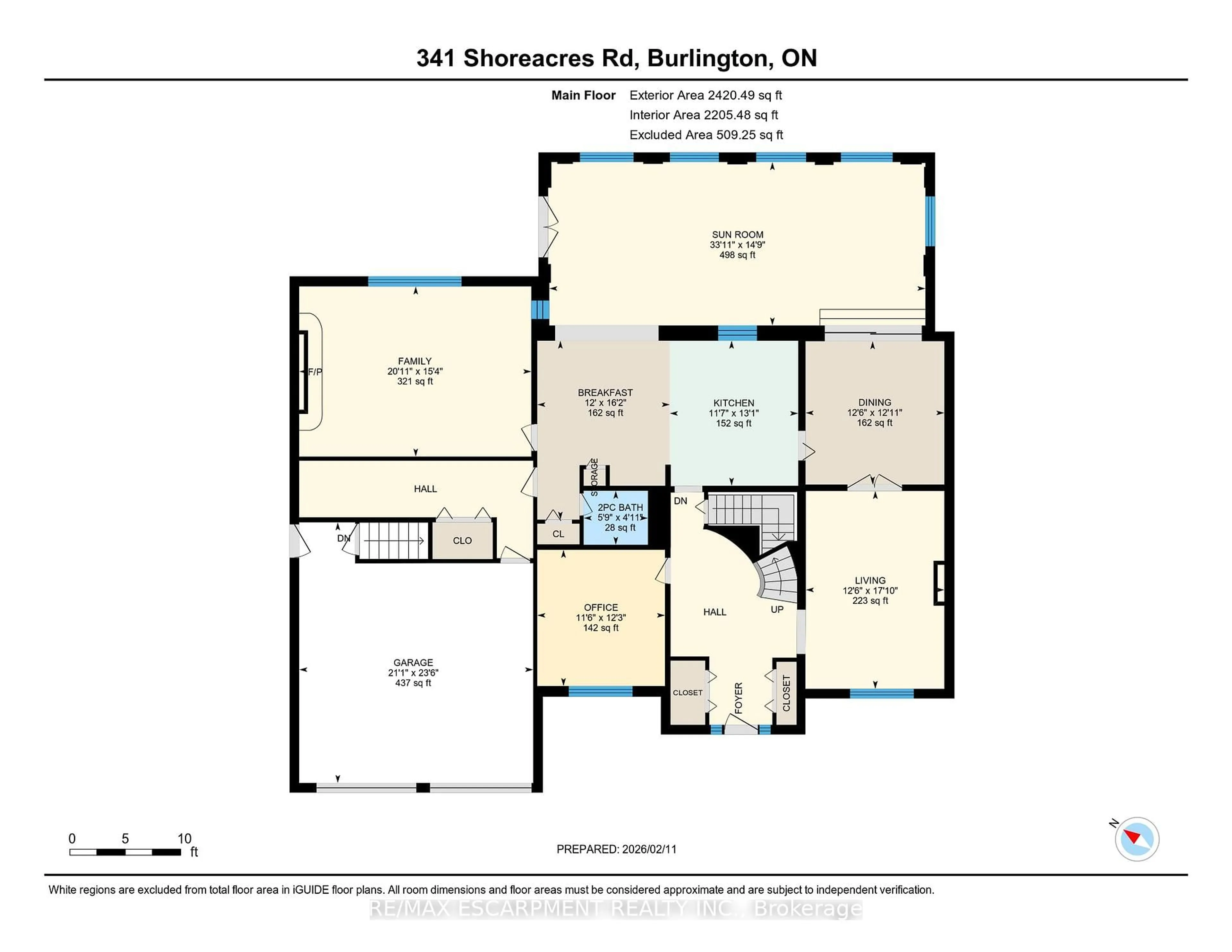 Floor plan for 341 Shoreacres Rd, Burlington Ontario L7L 5P3