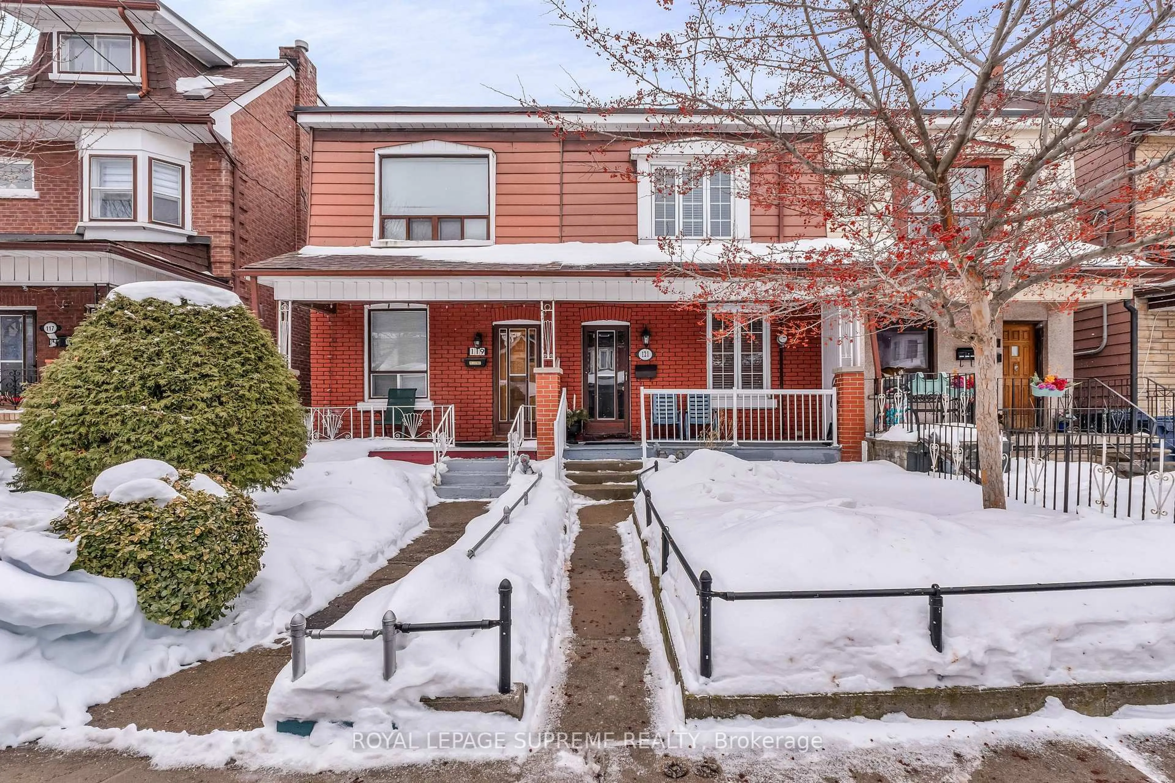 Home with brick exterior material, street for 121 Millicent St, Toronto Ontario M6H 1W3