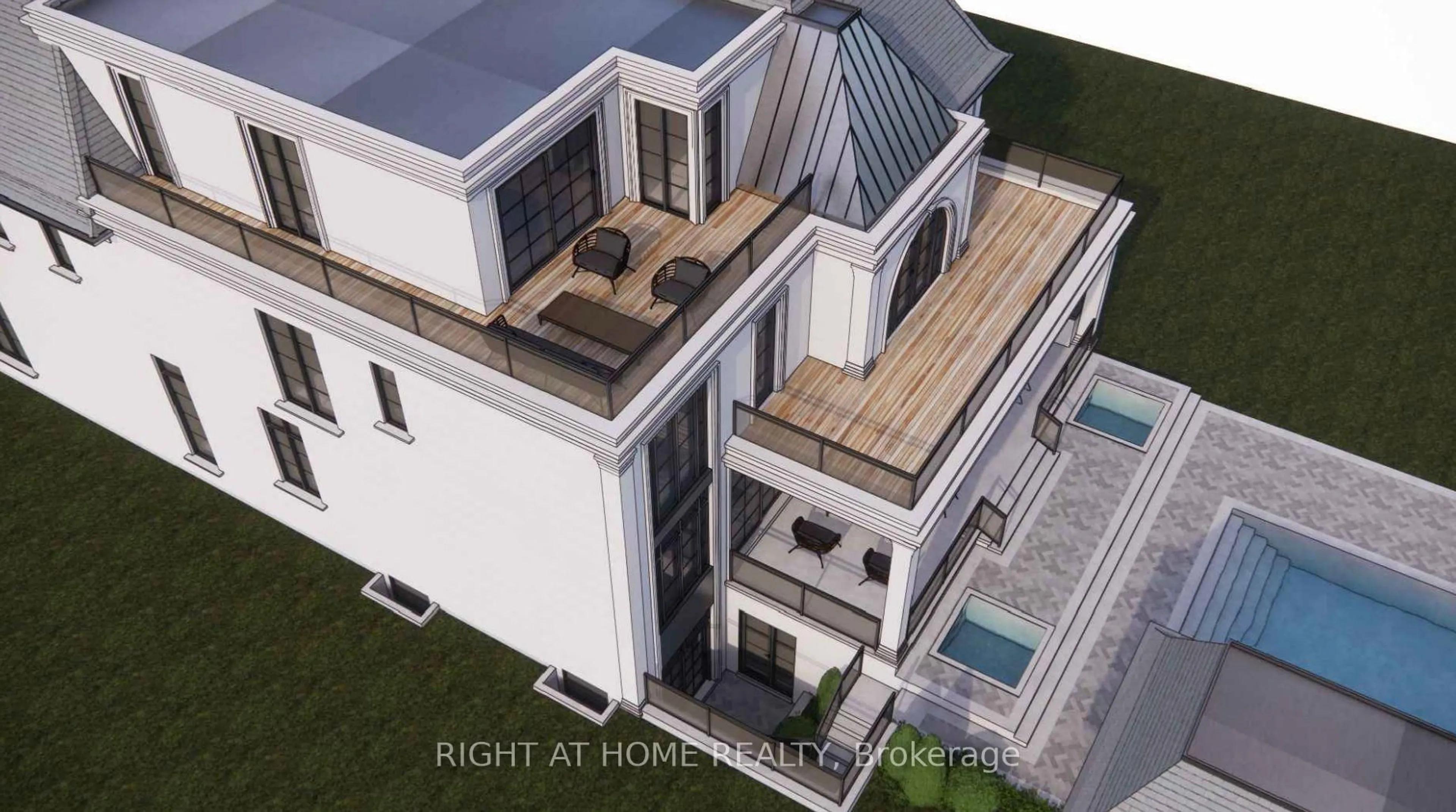 A pic from outside/outdoor area/front of a property/back of a property/a pic from drone, building for 411 Maplehurst Ave, Oakville Ontario L6L 4Y3