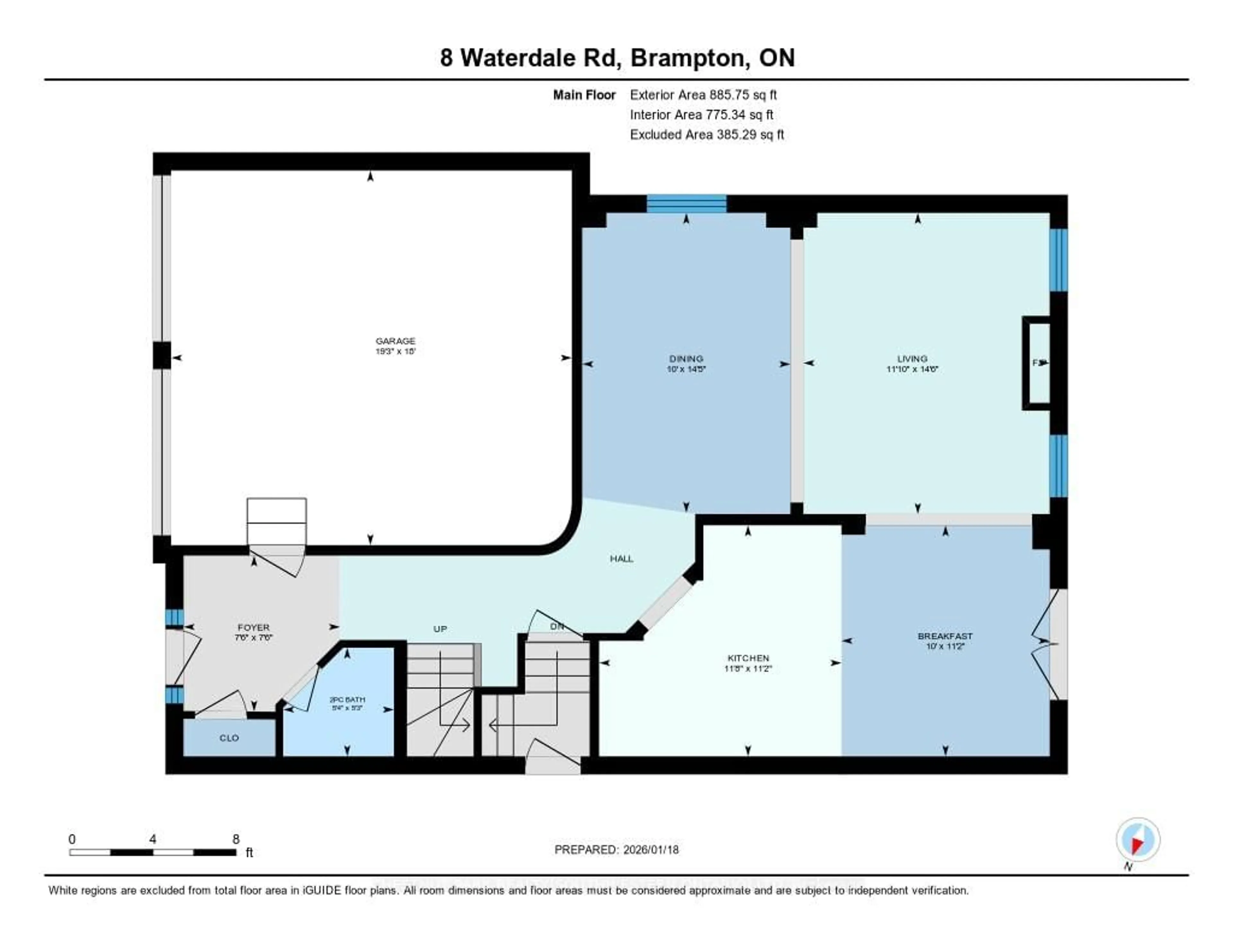 Floor plan for 8 Waterdale Rd, Brampton Ontario L7A 1S7