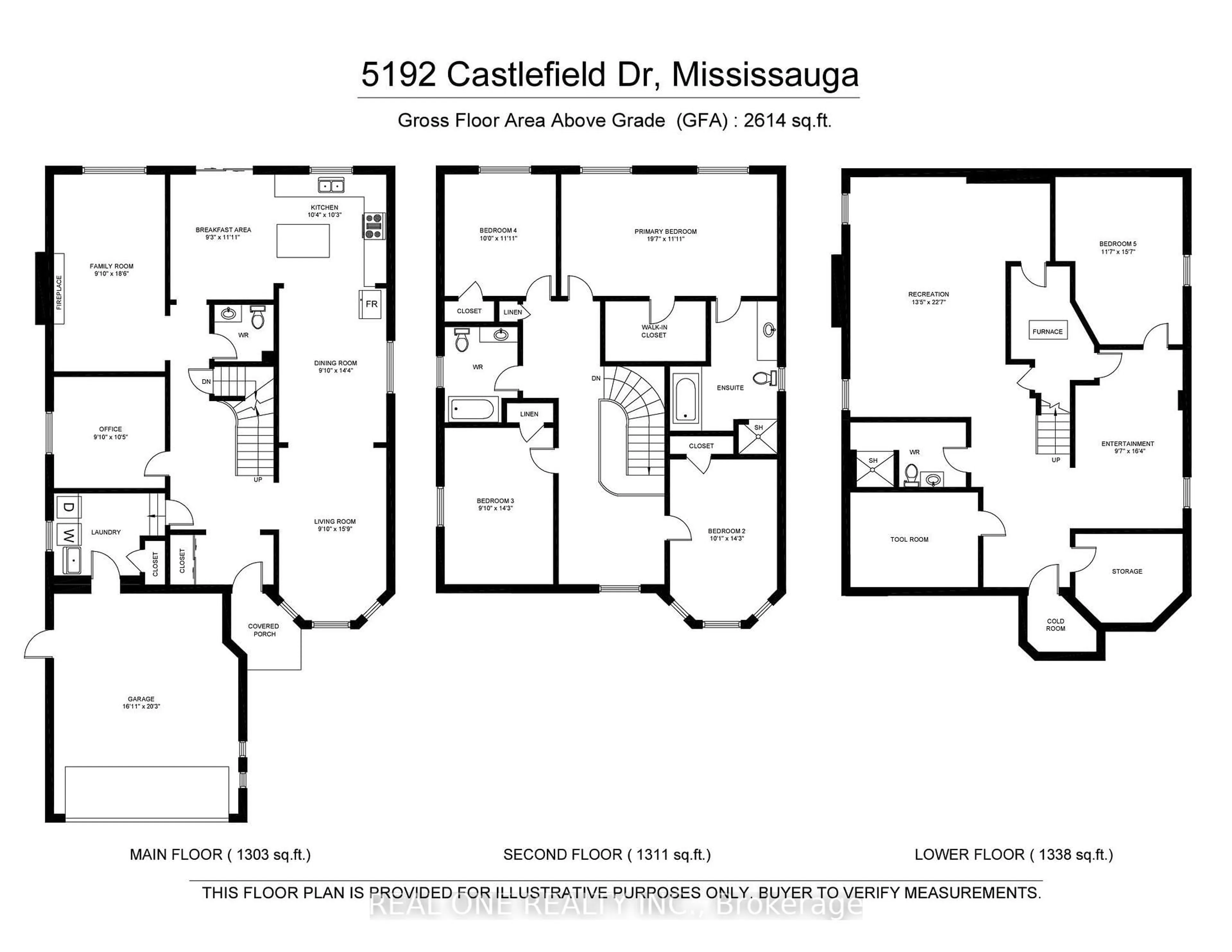 Floor plan for 5192 Castlefield Dr, Mississauga Ontario L5V 1S2