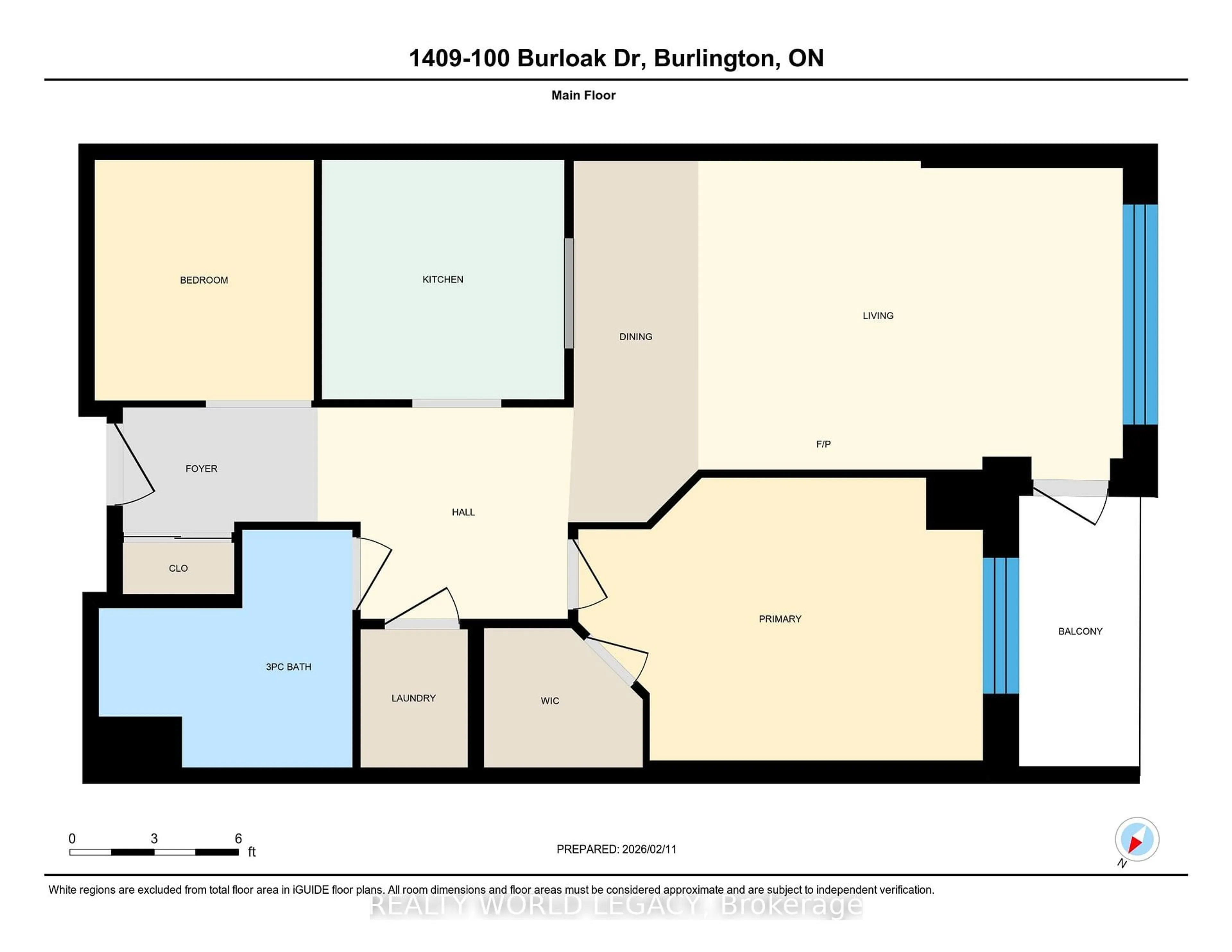 Floor plan for 100 Burloak Dr #1409, Burlington Ontario L7L 6P6