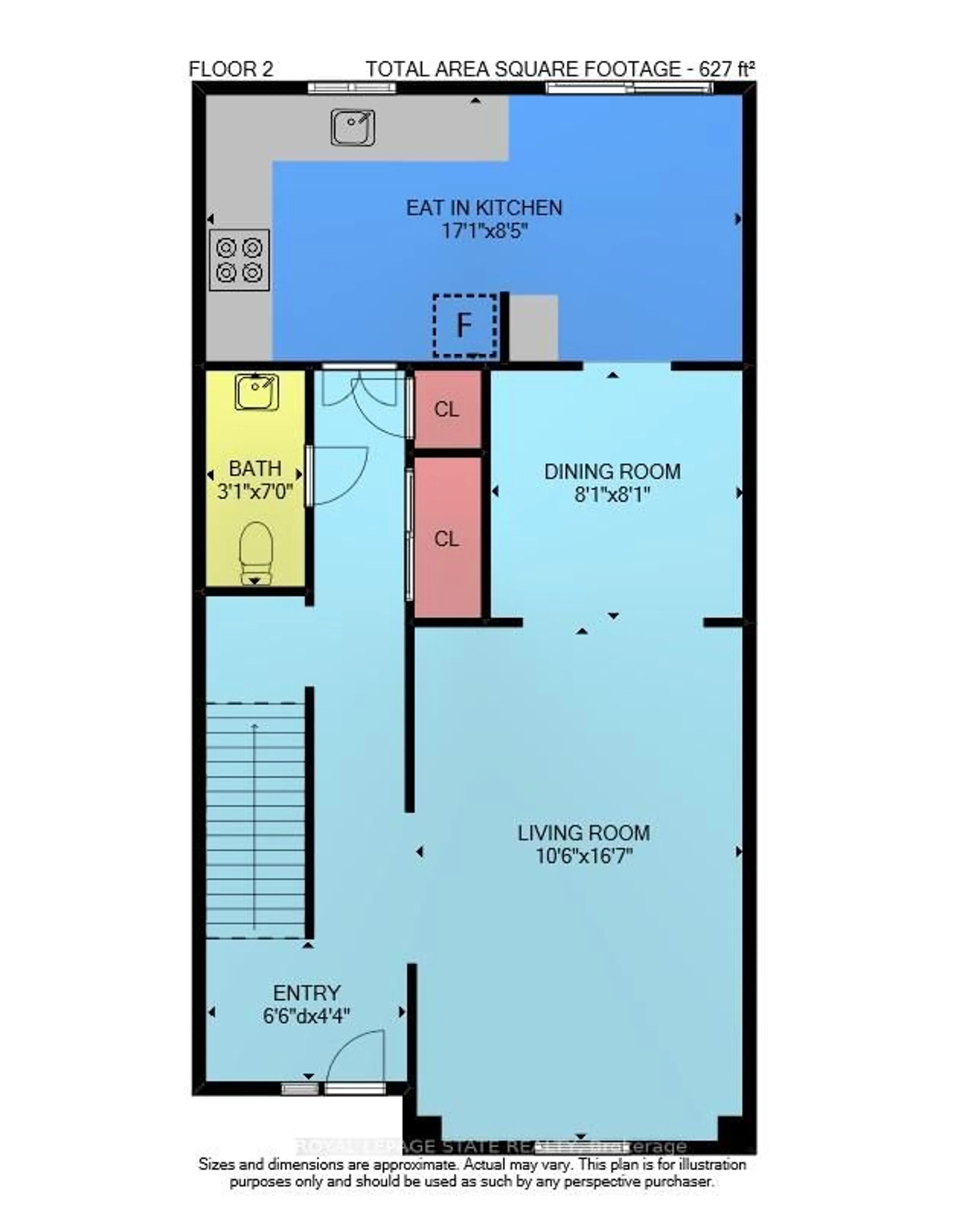 Floor plan for 567 Guelph Line #7, Burlington Ontario L7R 3M5