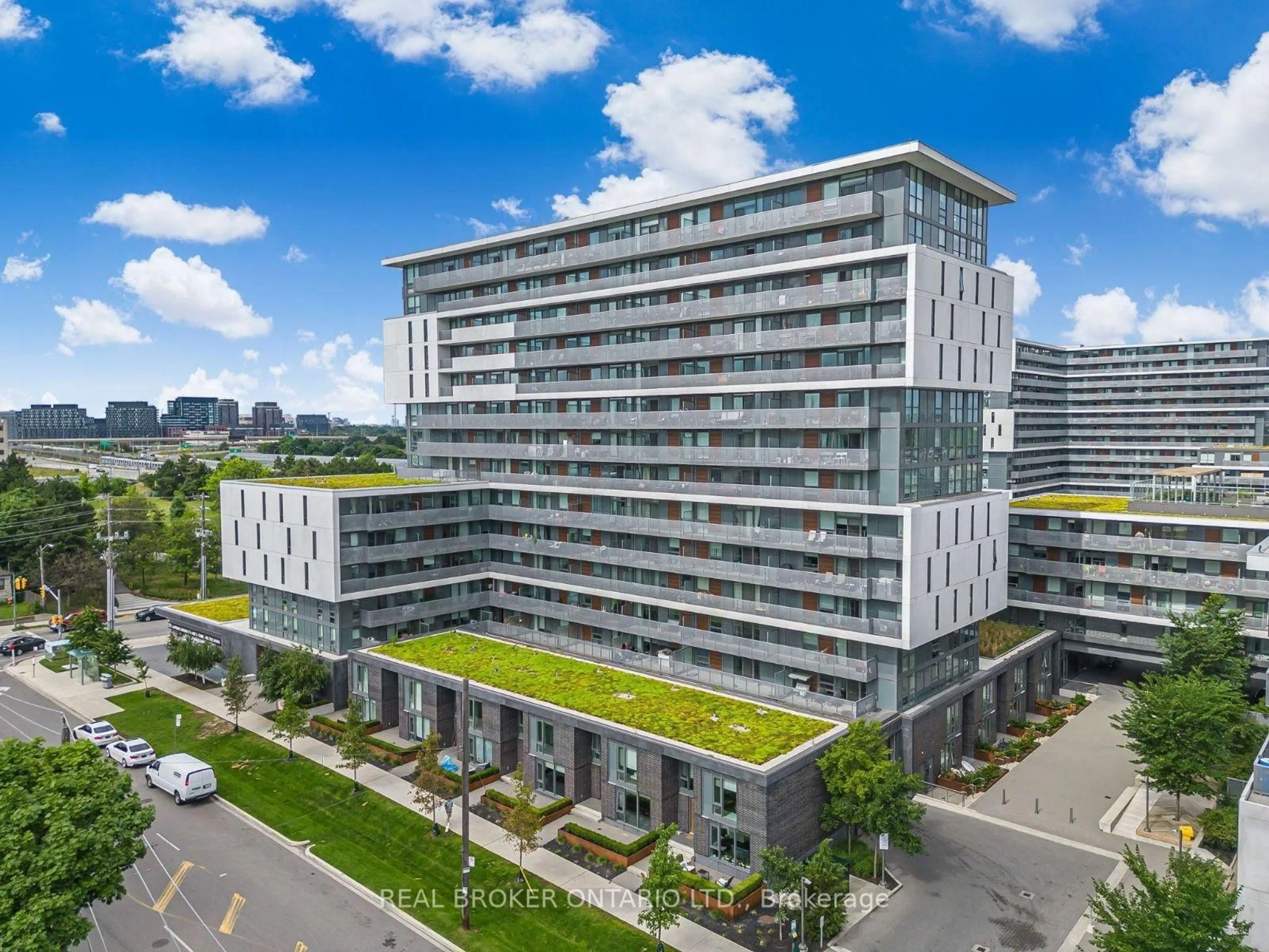 A pic from outside/outdoor area/front of a property/back of a property/a pic from drone, city buildings view from balcony for 160 Flemington Rd #1304, Toronto Ontario M6A 0A9