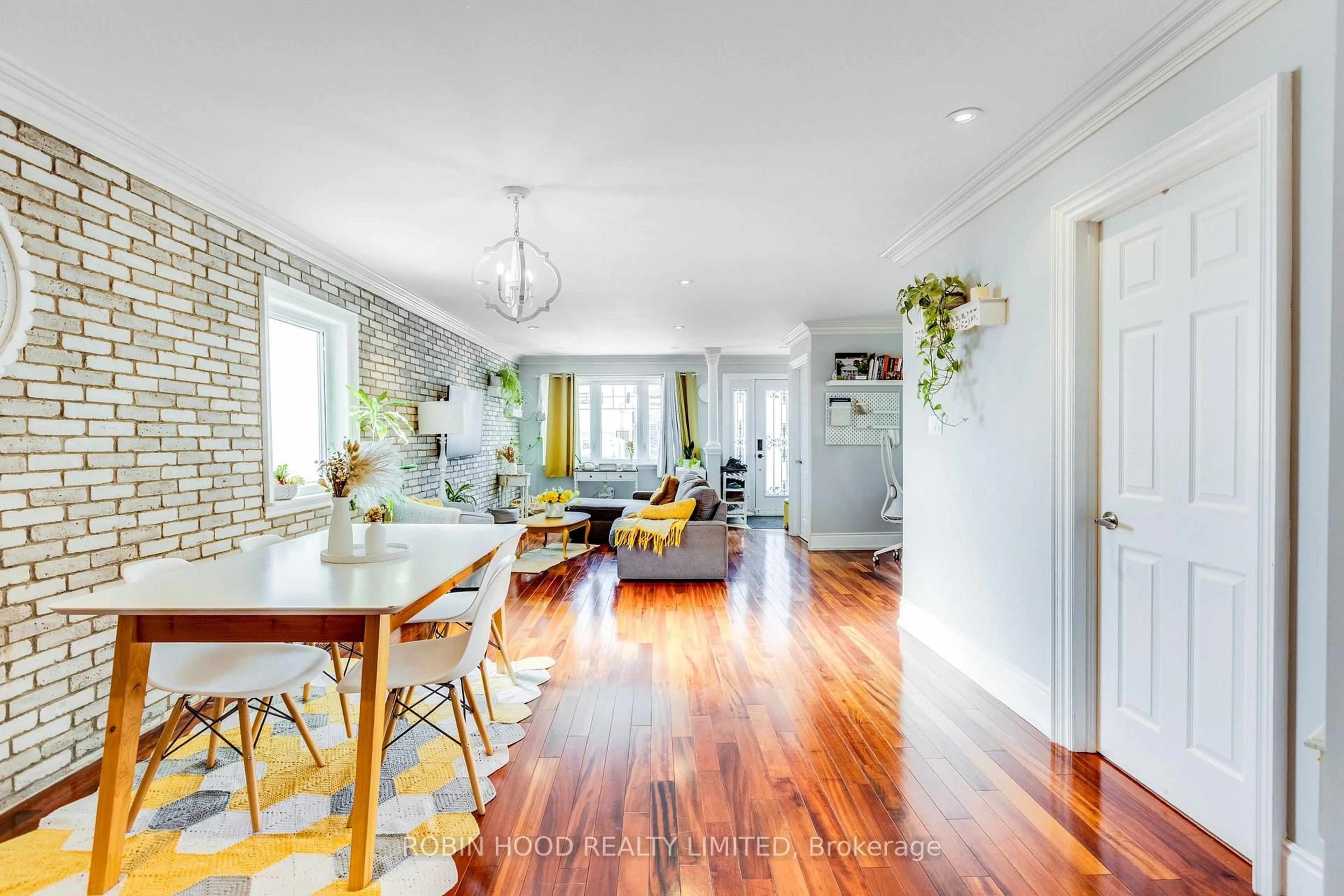 Dining room, wood/laminate floor for 449 Gilbert Ave, Toronto Ontario M6E 4X4
