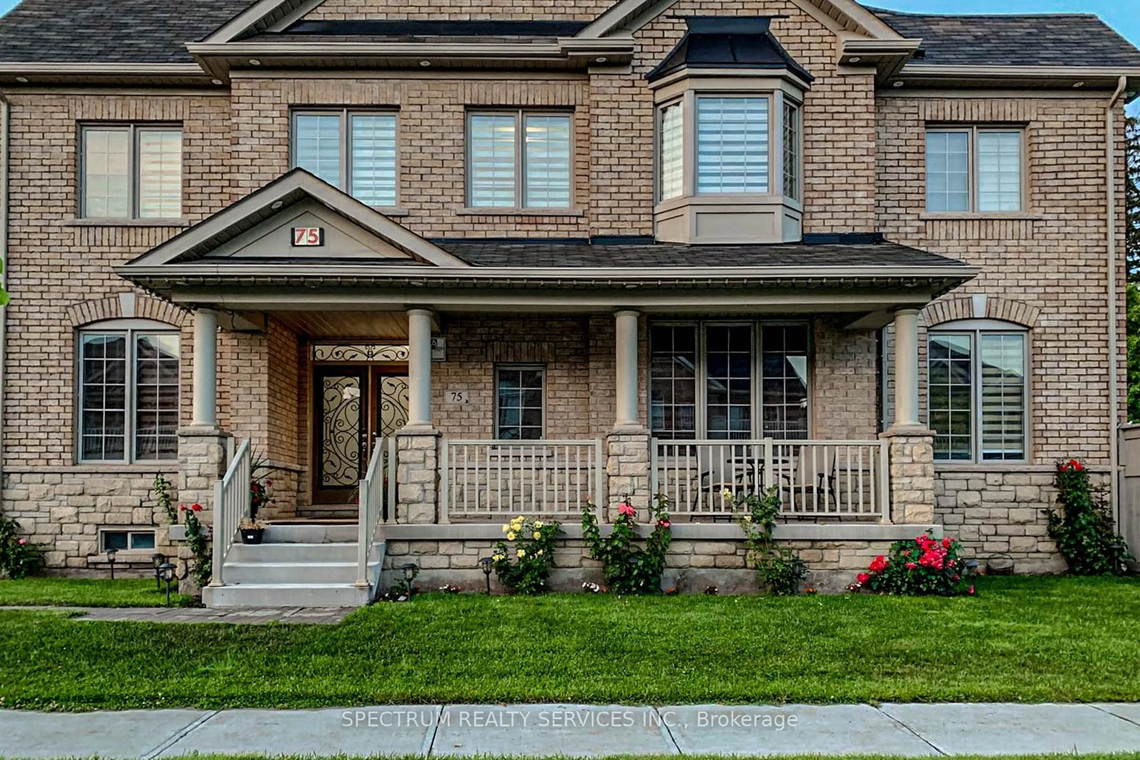 Home with brick exterior material, street for 75 Elmcrest Dr, Brampton Ontario L6Y 5Z1