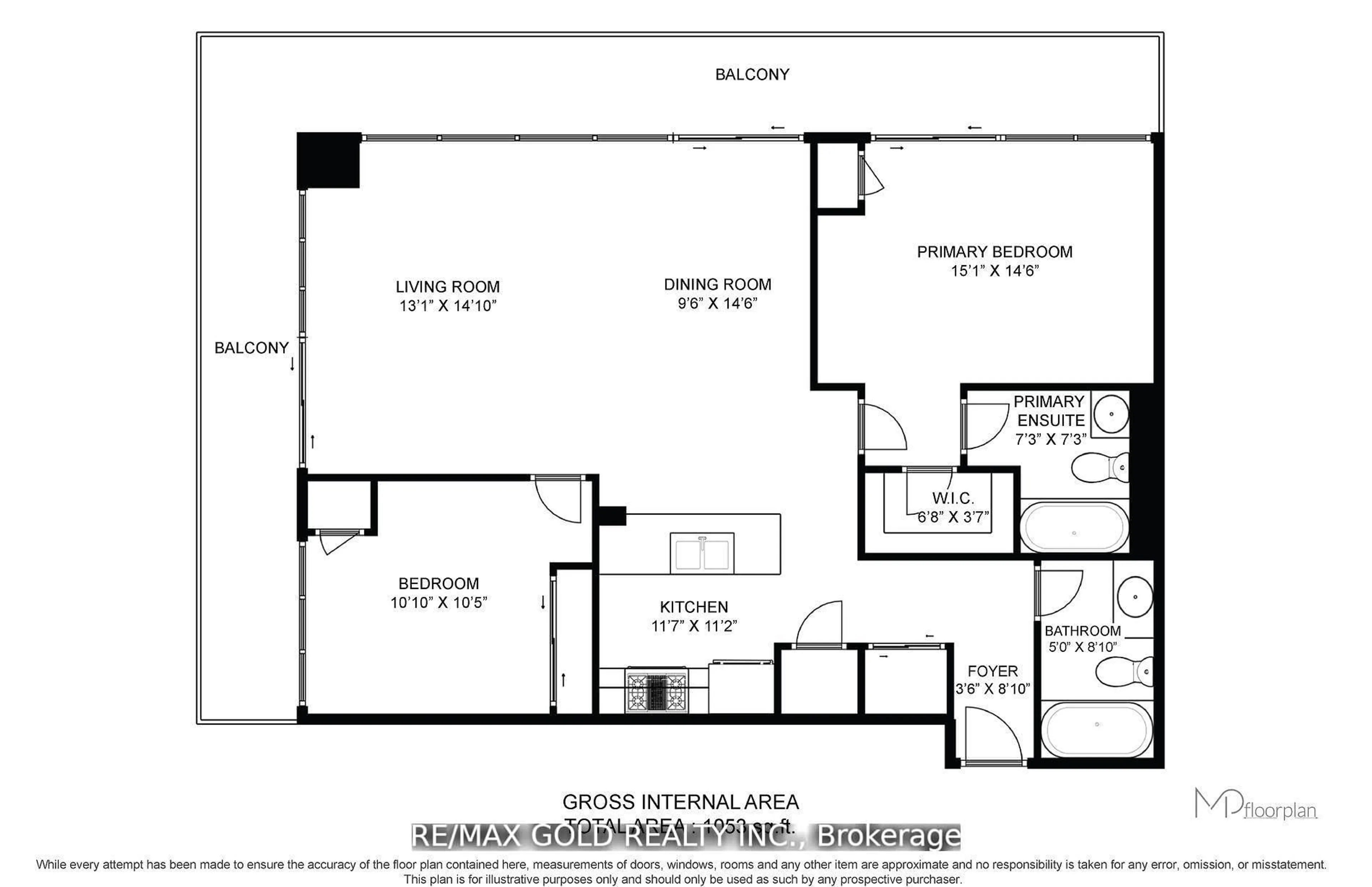 Floor plan for 4070 Confederation Pkwy #607, Mississauga Ontario L5B 0E9