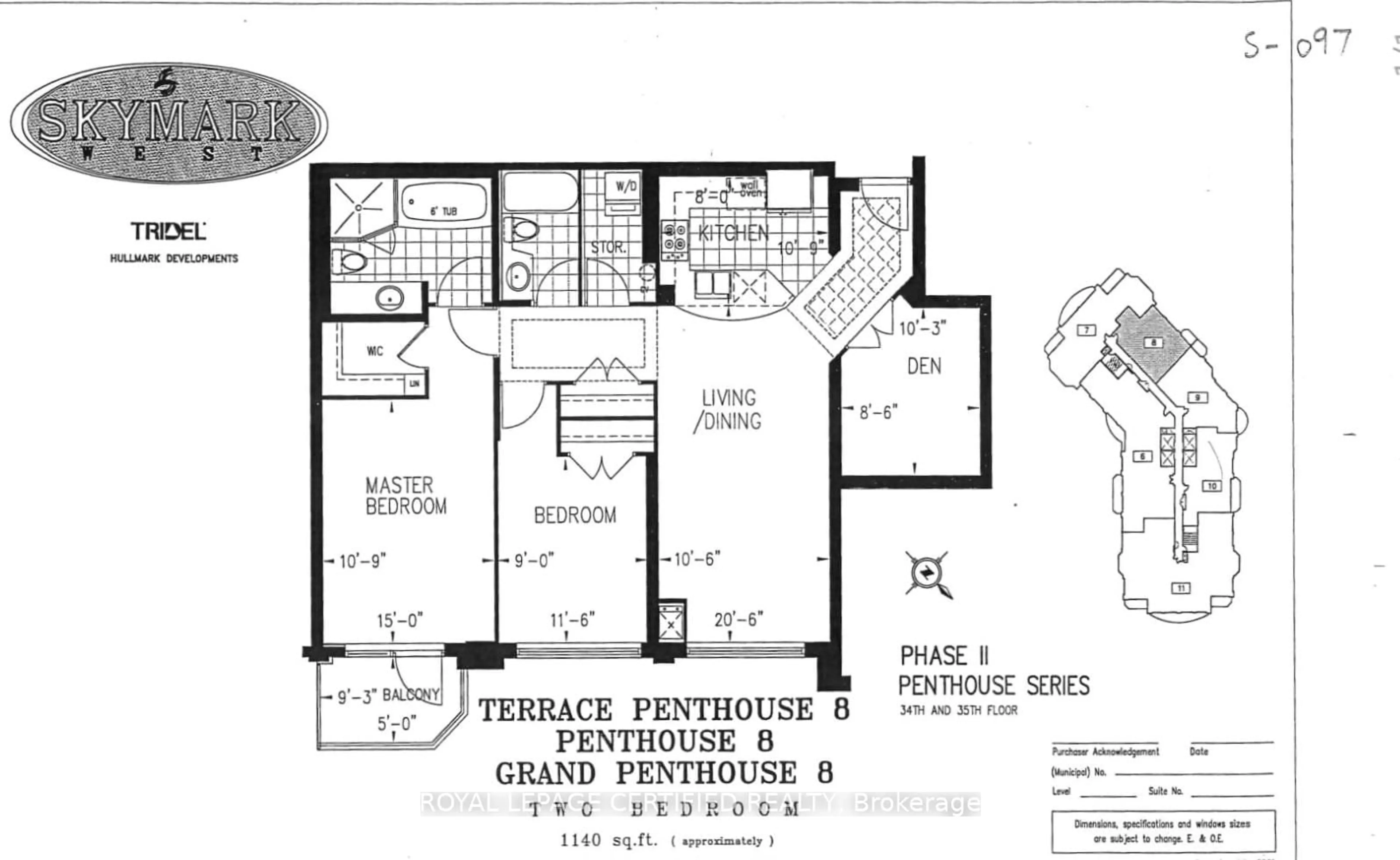 Floor plan for 25 Kingsbridge Garden Circ #PH 08, Mississauga Ontario L5R 4B1
