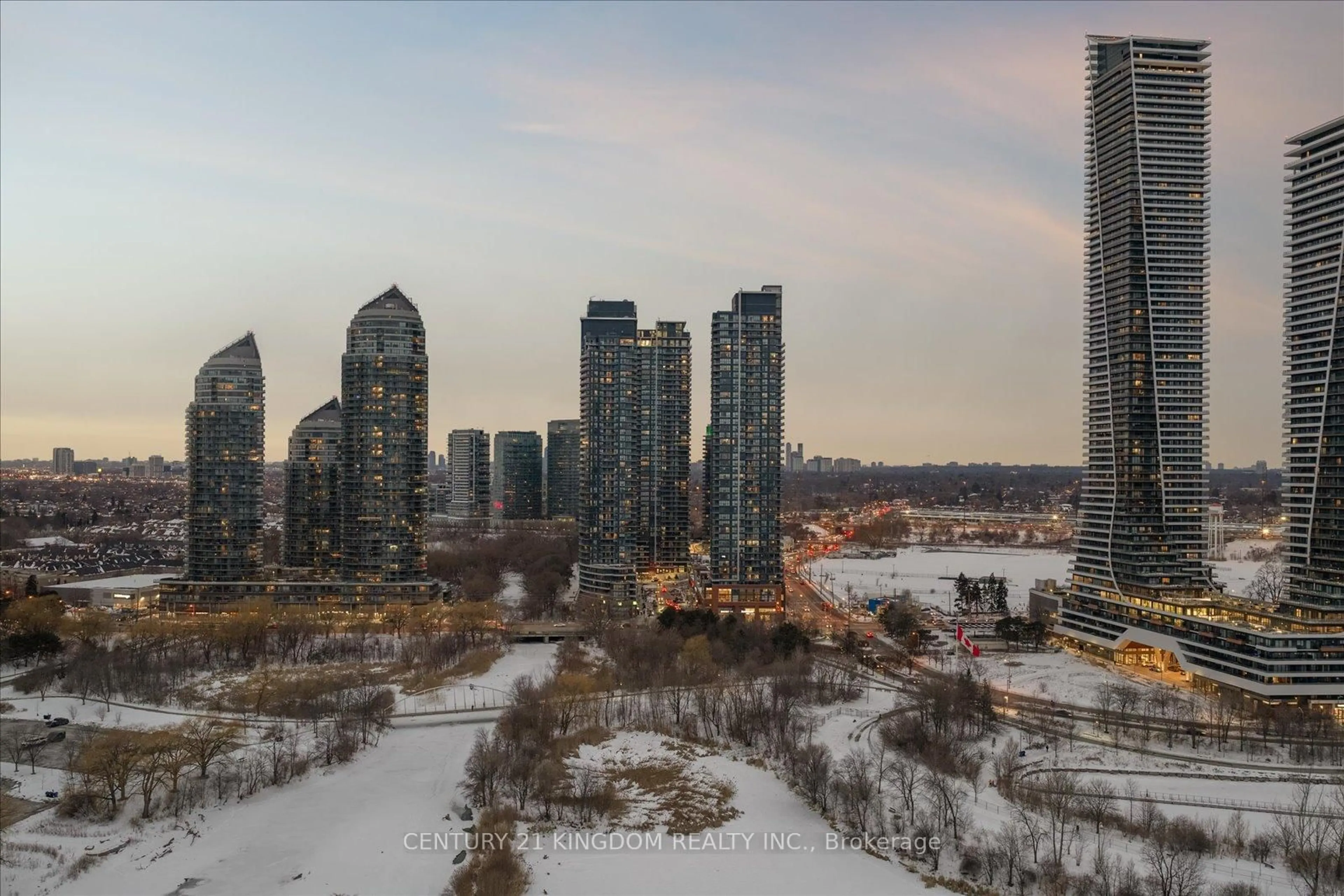 A pic from outside/outdoor area/front of a property/back of a property/a pic from drone, city buildings view from balcony for 2220 Lakeshore Blvd #4104, Toronto Ontario M8V 0C1