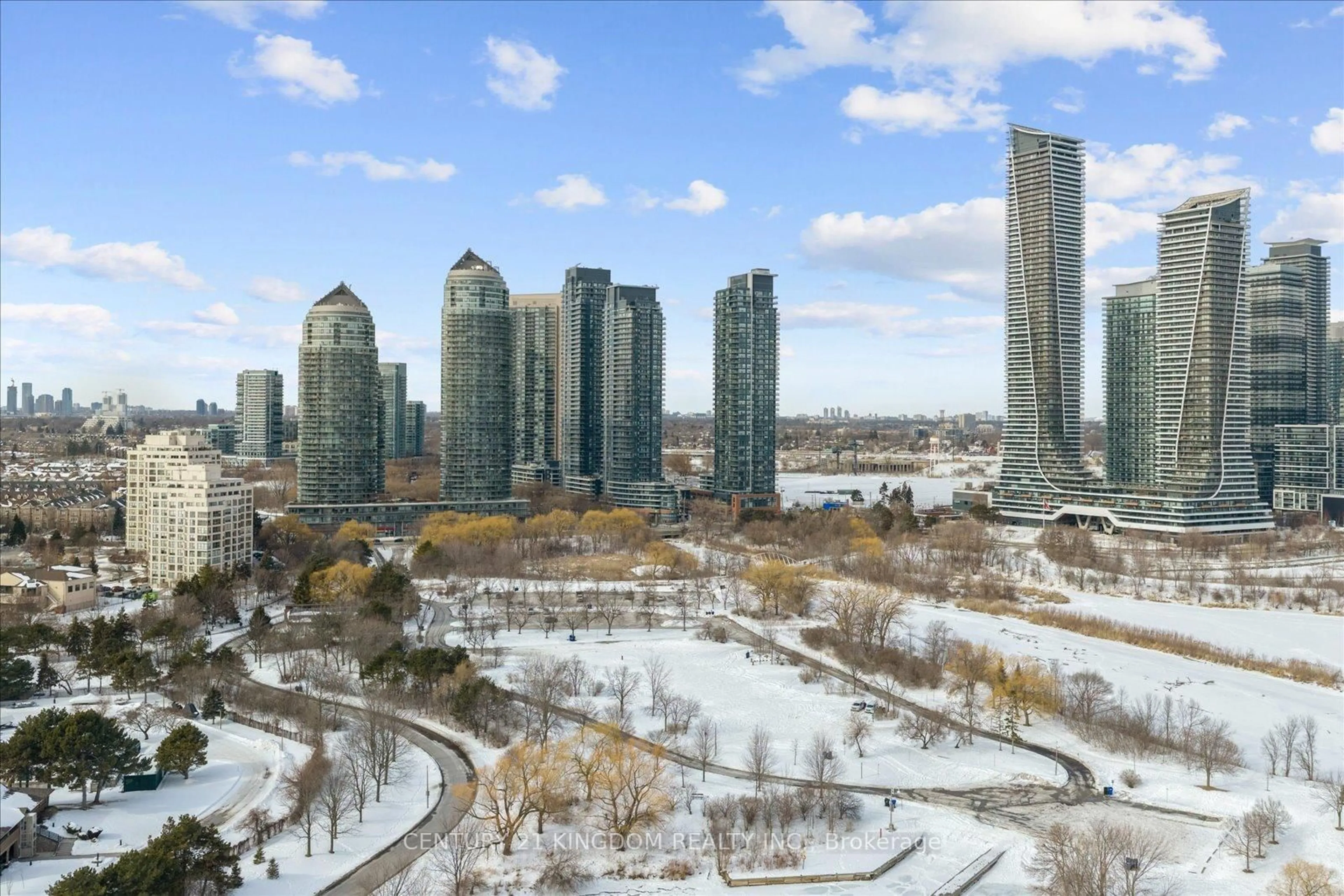 A pic from outside/outdoor area/front of a property/back of a property/a pic from drone, city buildings view from balcony for 2220 Lakeshore Blvd #4104, Toronto Ontario M8V 0C1