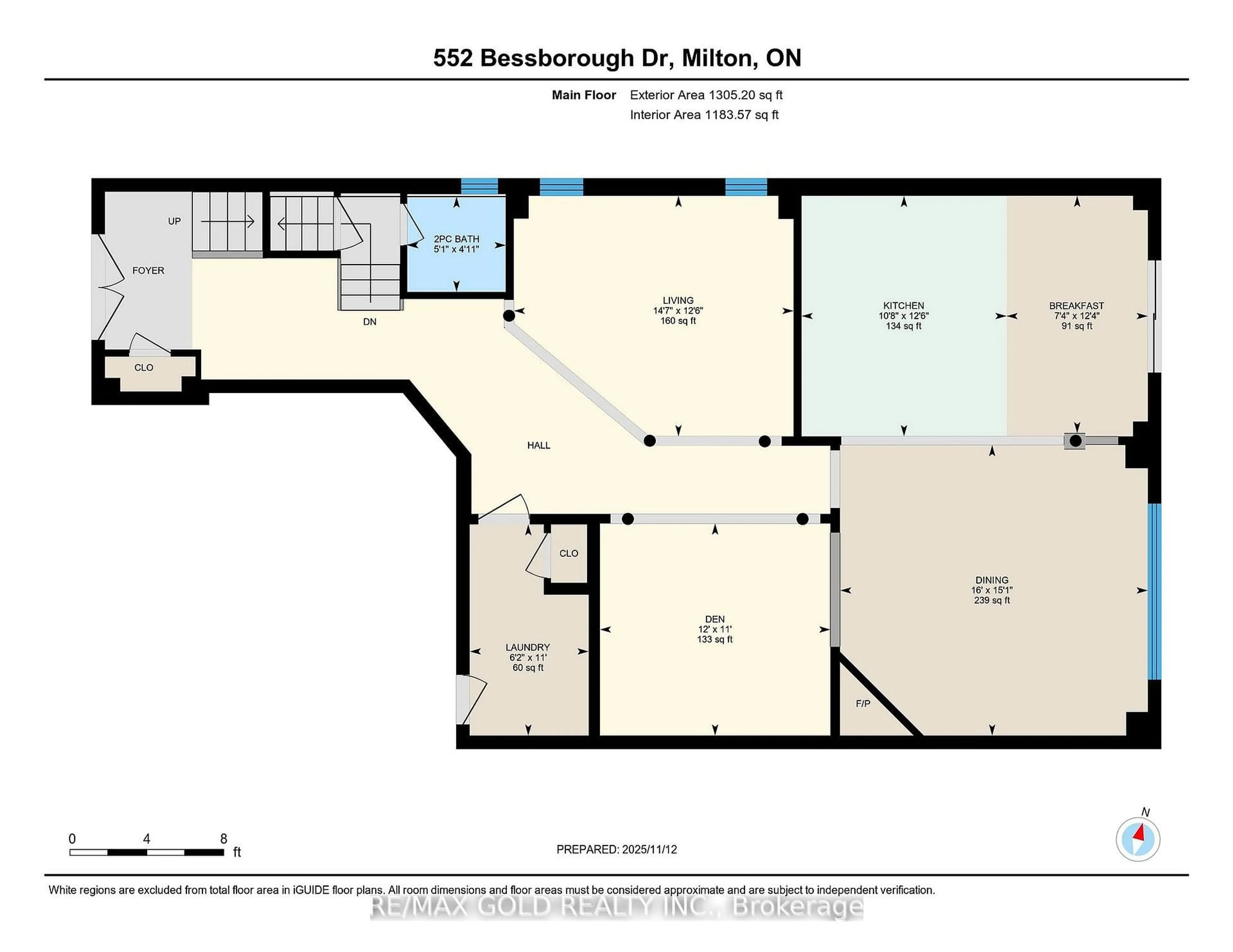 Floor plan for 552 Bessborough Dr, Milton Ontario L9T 8P5