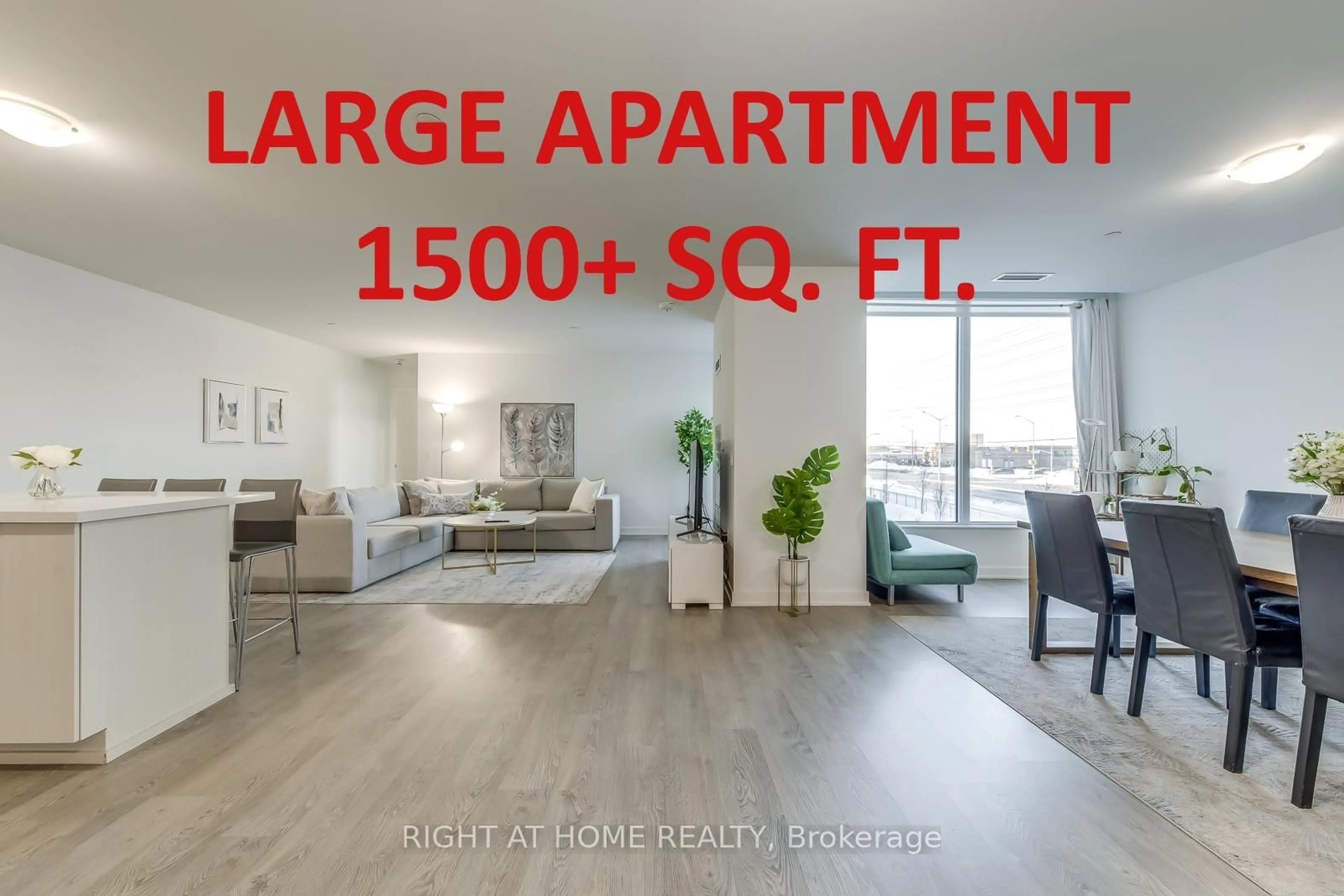 Living room with furniture, wood/laminate floor for 4675 Metcalfe Ave #206, Mississauga Ontario L5M 0Z8