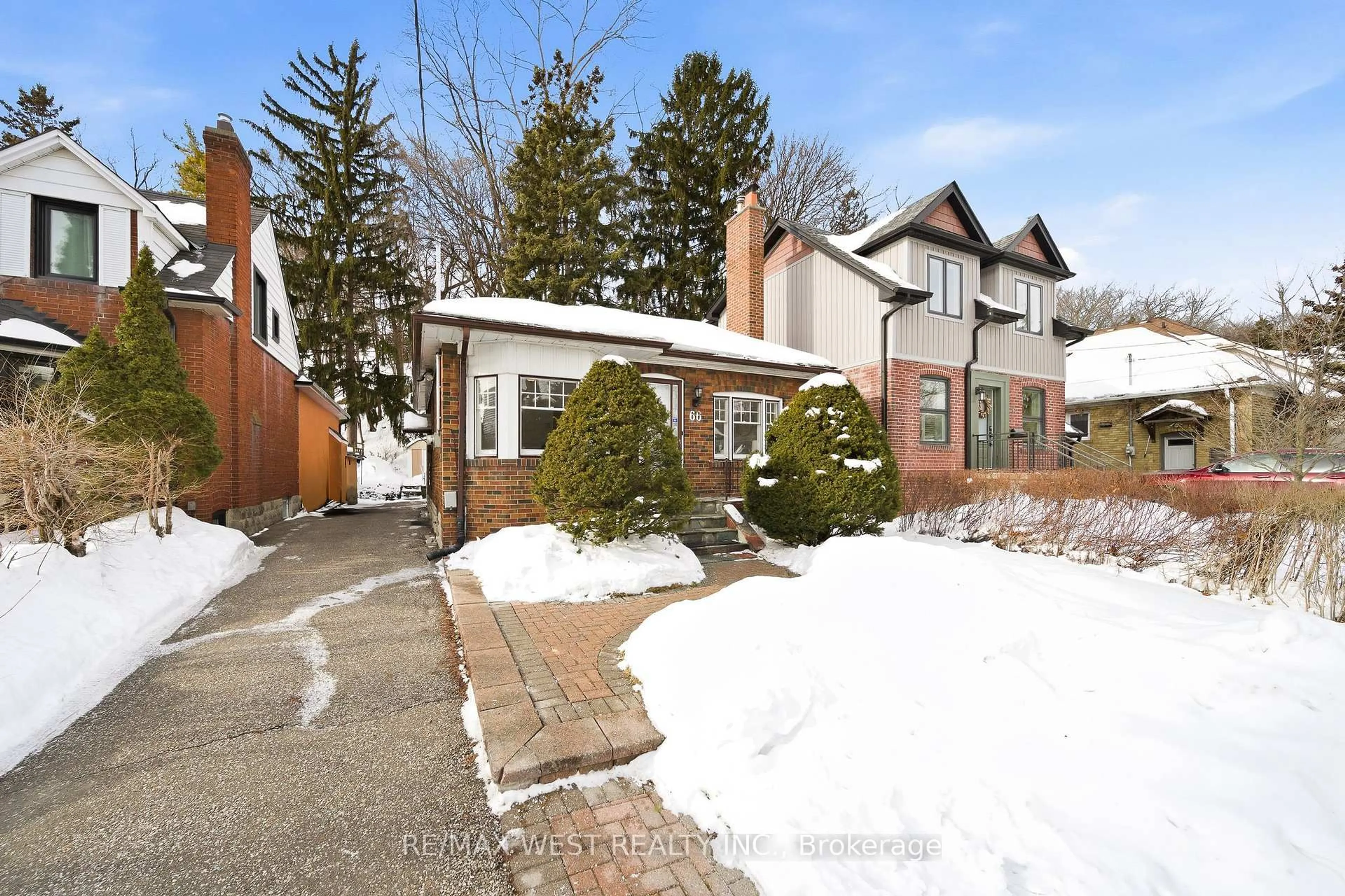 Home with brick exterior material, street for 66 South Kingsway, Toronto Ontario M6S 3T3