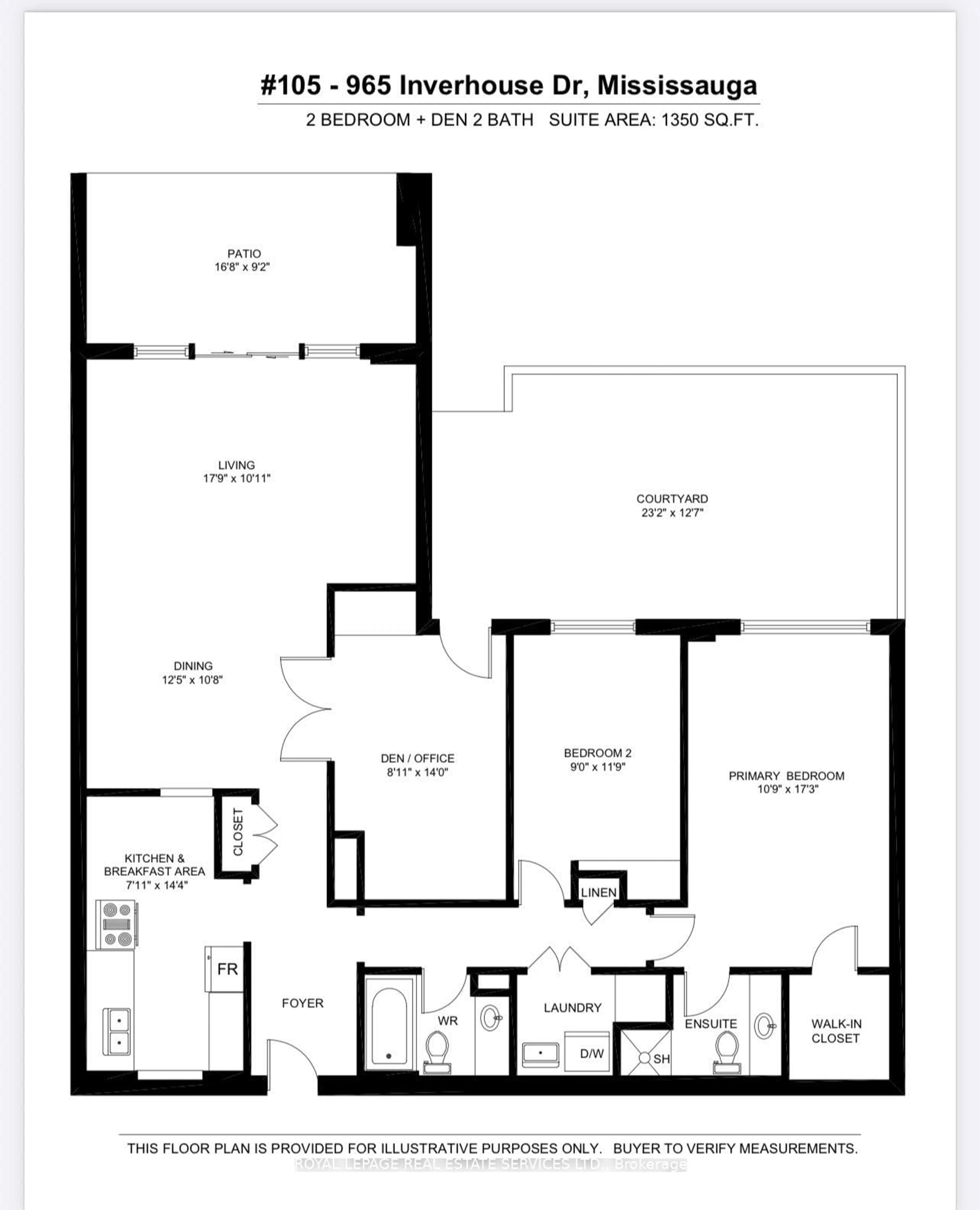 Floor plan for 965 Inverhouse Dr #105, Mississauga Ontario L5J 4B4