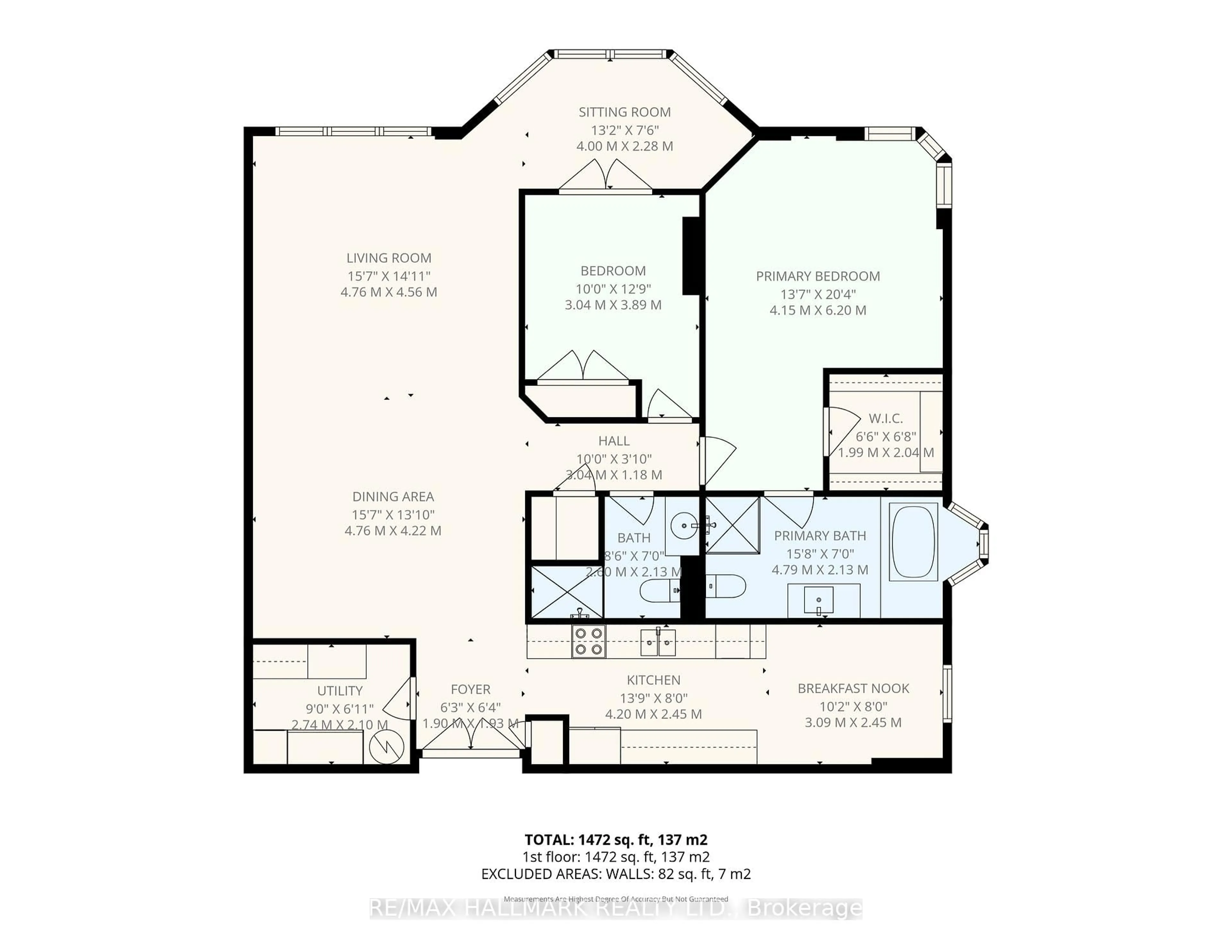 Floor plan for 58 Church St #401, Brampton Ontario L6V 4A8